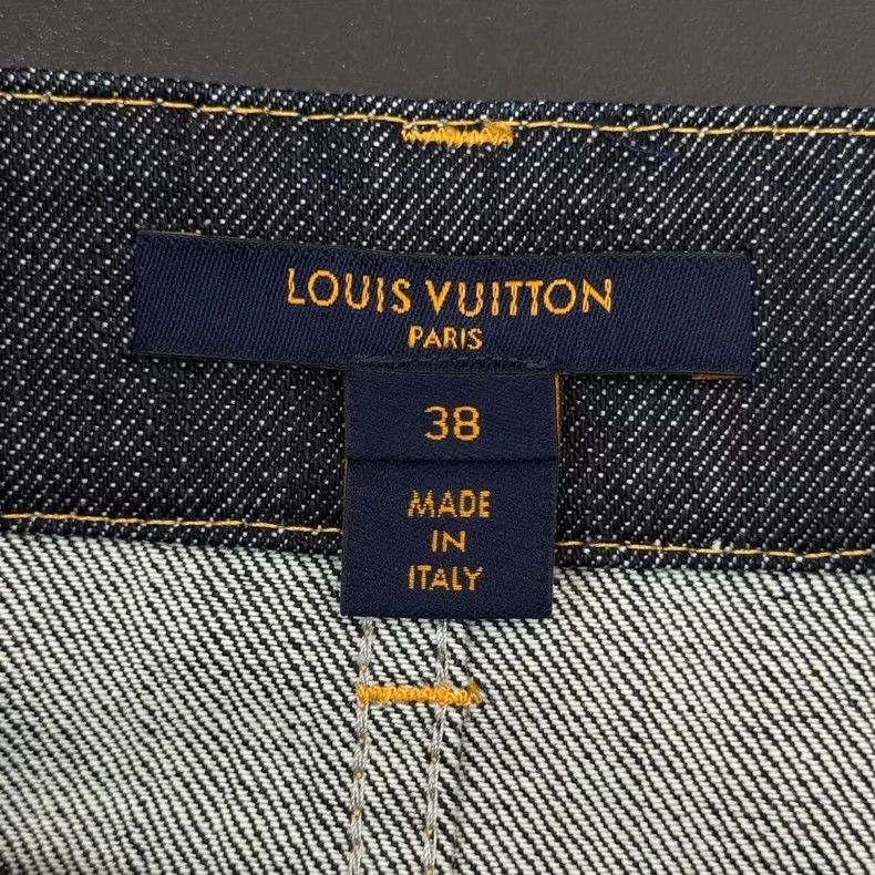 Louis Vuitton Louis Vuitton Washed dark blue presbyopic leather label stu Size 37" - 5 Thumbnail