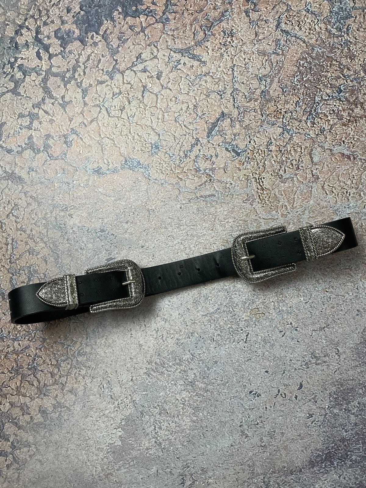 Designer Vintage black American western cowboy boho star-studded belt Size ONE SIZE - 1 Thumbnail