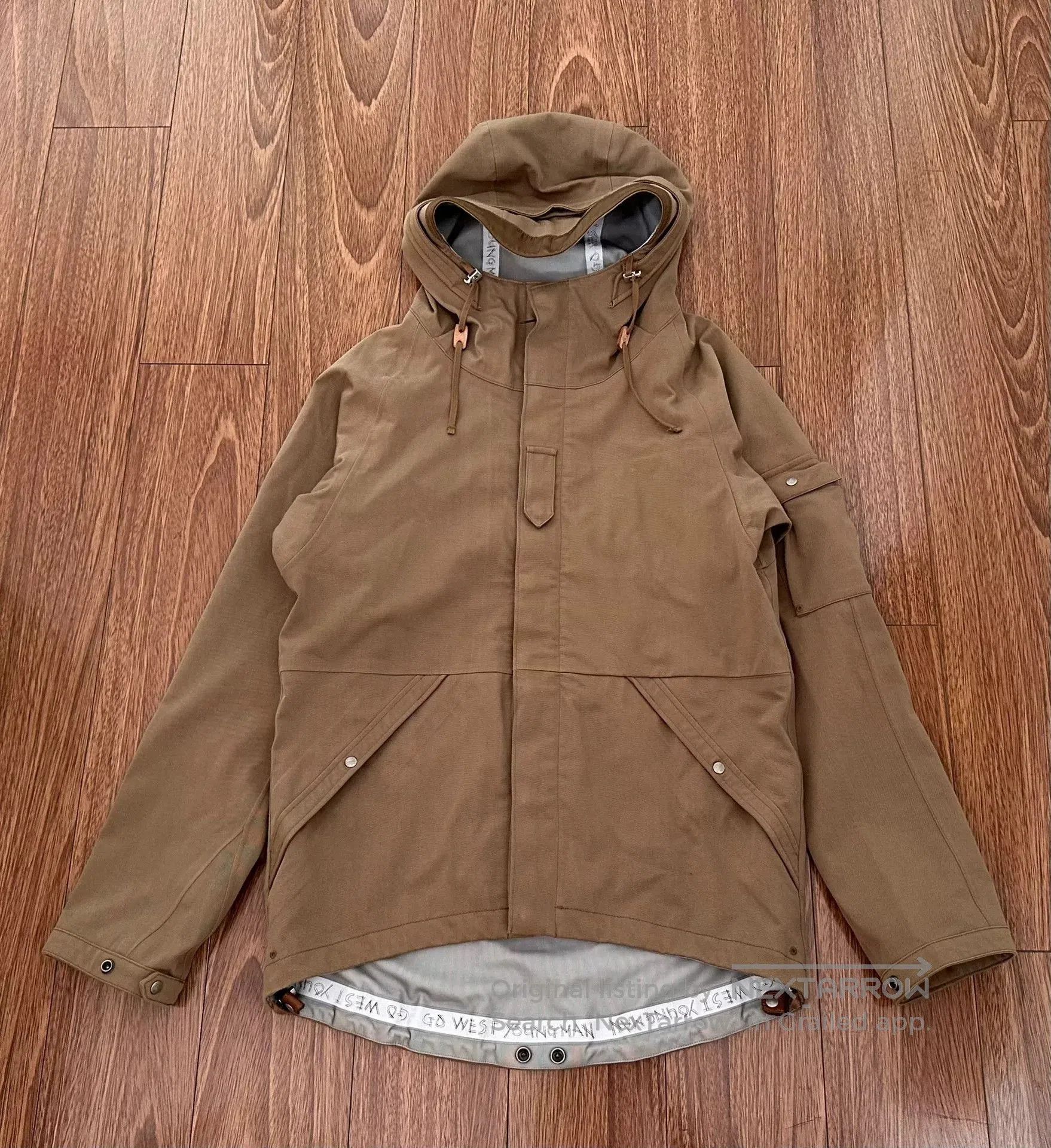 visvim nomad jacket khaki with hood.