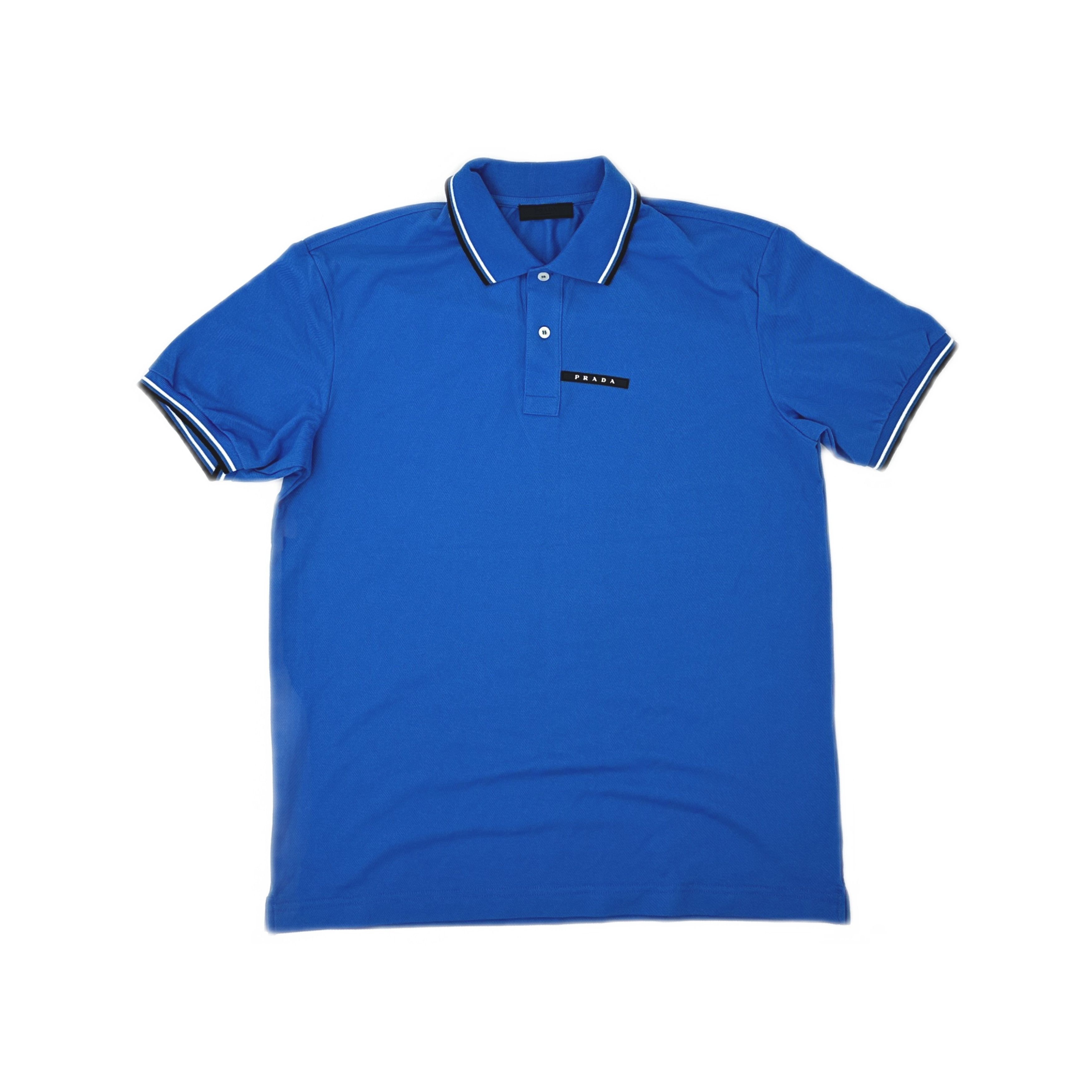 Prada Prada Logo Polo Shirt Blue Size XL Size US XL / EU 56 / 4 - 1 Thumbnail