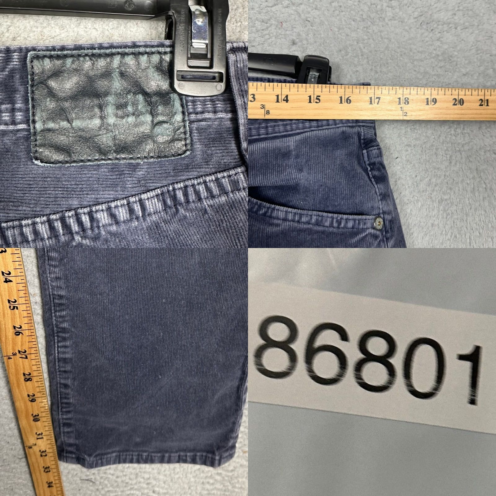 Vintage AG Adriano Goldschmied Pants Mens 32x34 The Graduate Corduroy Tailored Leg Gray Chino Slim Straight 5-Pocket Size US 32 / EU 48 - 8 Thumbnail