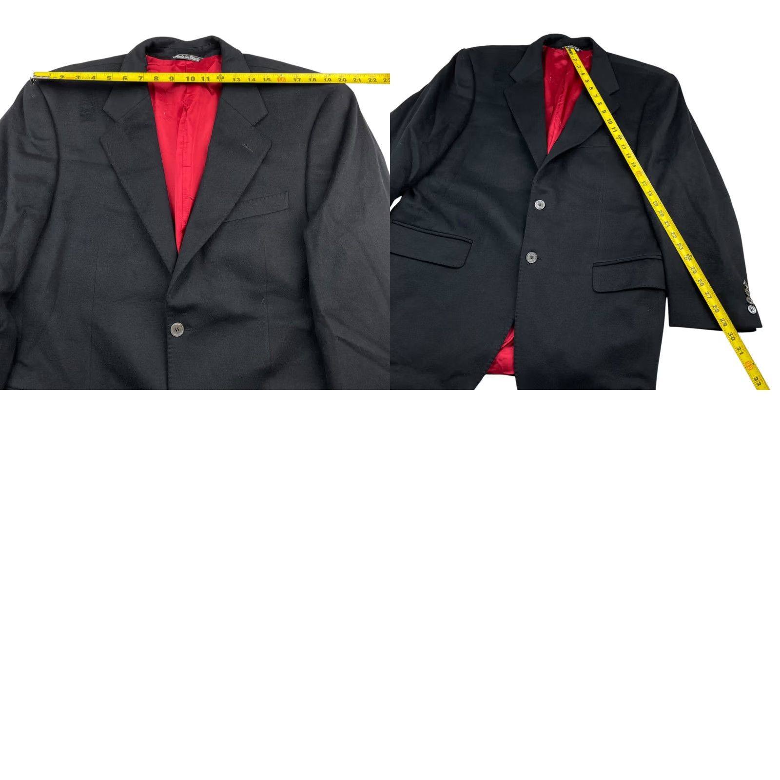 CO Carroll & Co Blazer Mens 44S Two-Button Navy Blue Cashmere Italy Size 44R - 9 Thumbnail