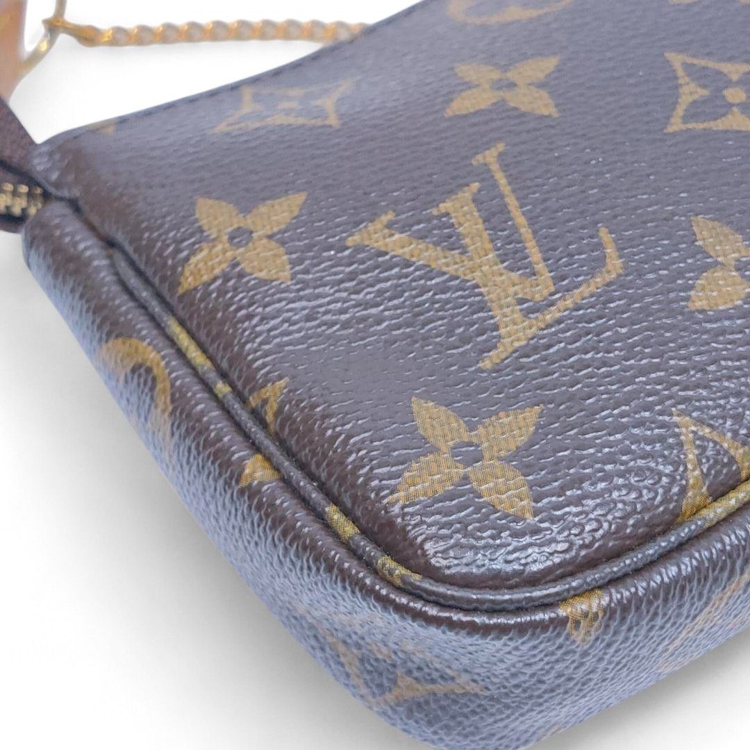 Louis Vuitton Louis Vuitton - Mini Pochette Chain Monogram LV Brown Size ONE SIZE - 4 Thumbnail