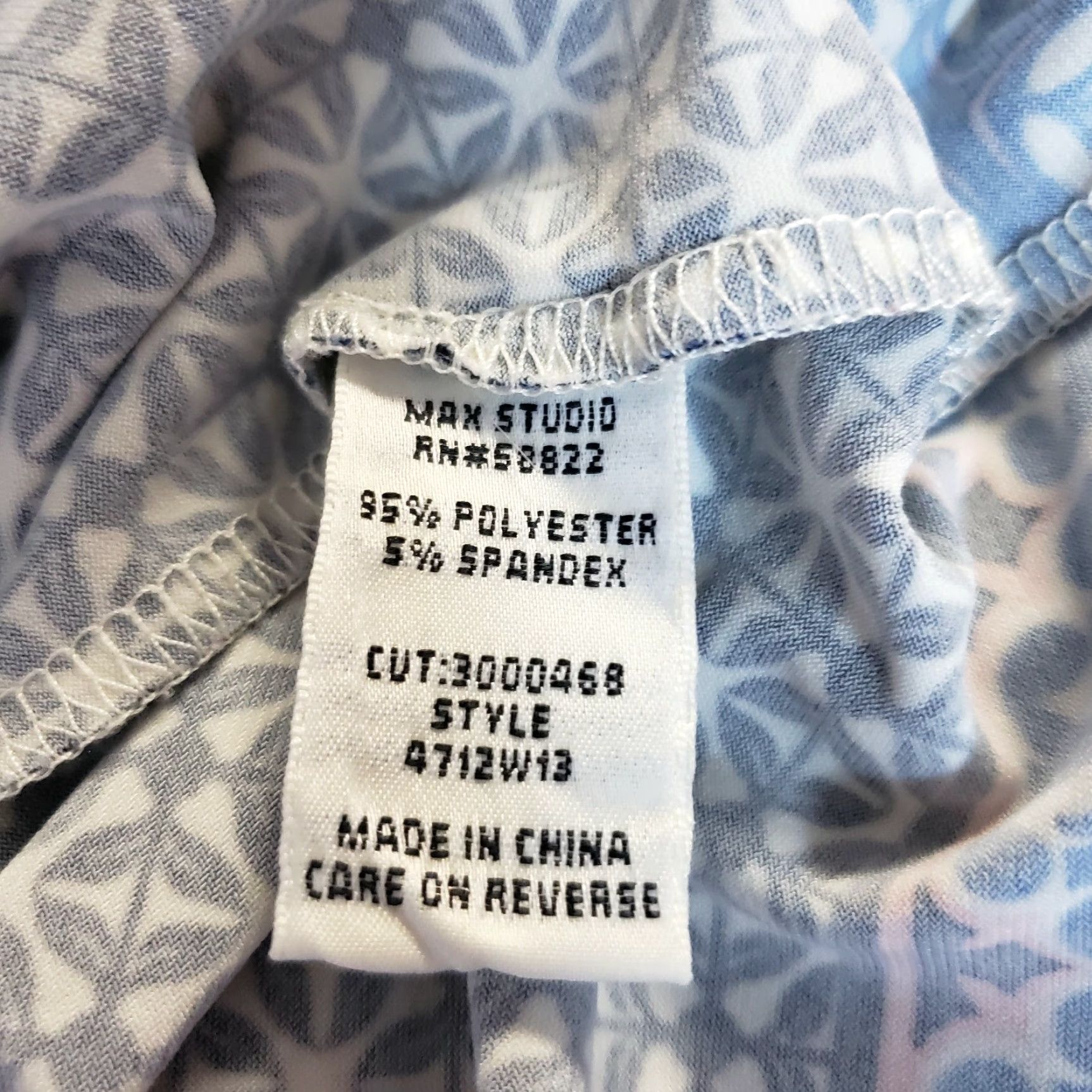 Vintage Max Studio Womens Pleated Skirt Sz Large Blue White Pull On Size 36" / US 14 / IT 50 - 4 Thumbnail