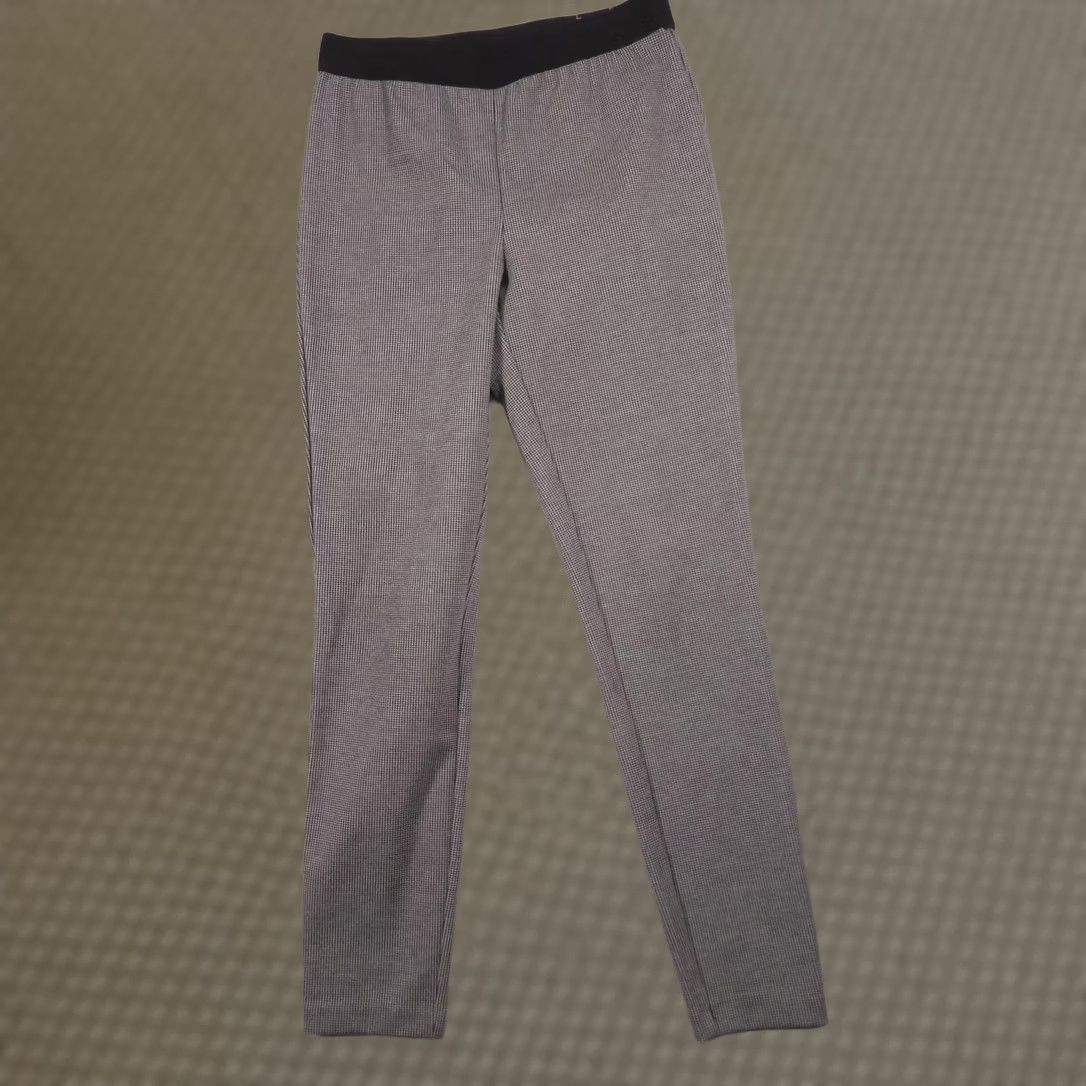 Talbots Talbots Pants Womens 4 Gray Check Soho Ankle Ponte Slim Pull On Stretch Career Pants Size 27" / US 4 / IT 40 - 1 Thumbnail