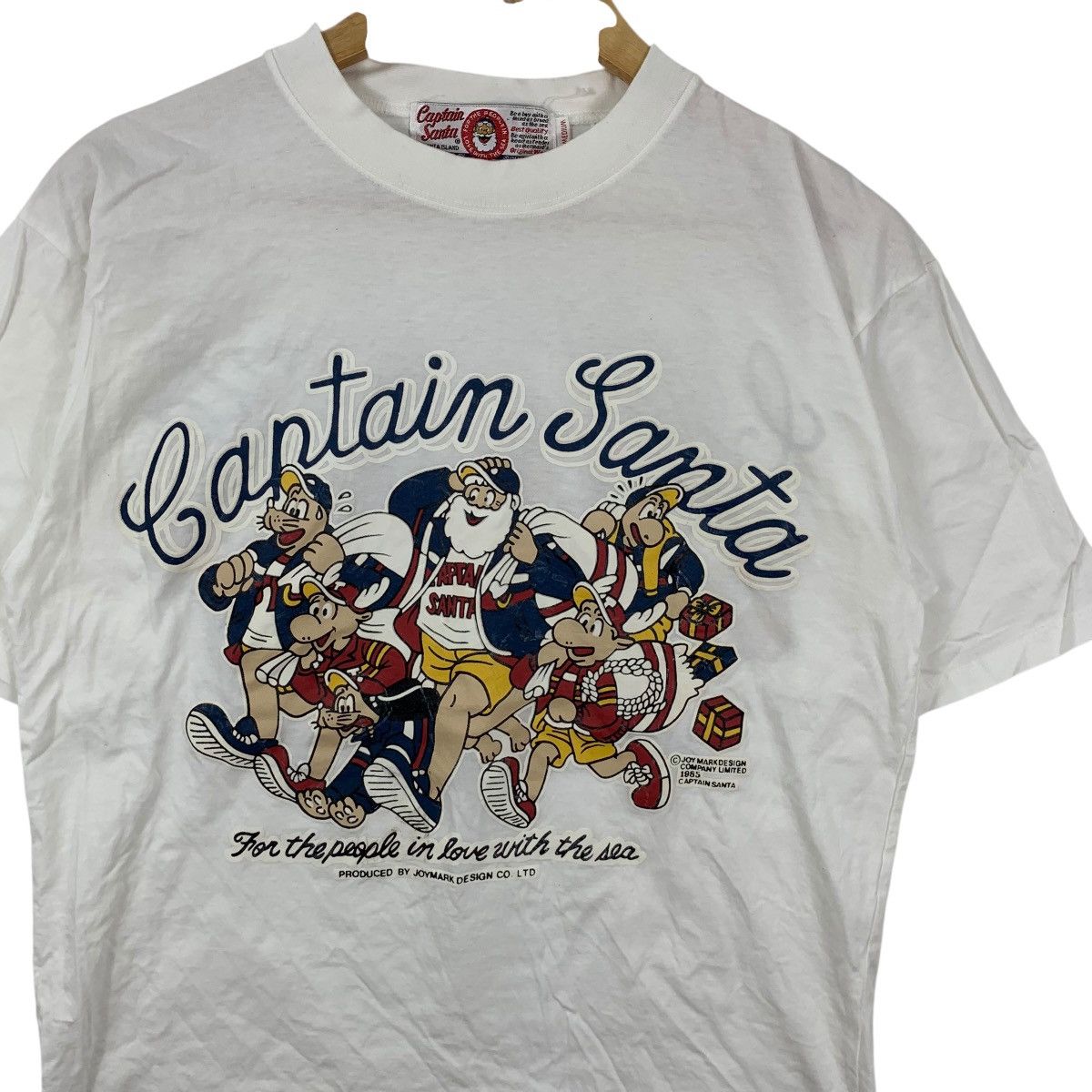 Captain Santors Vintage CAPTAIN SANTA CARTOON People Of Sea Tee Shirt Top Size M / US 6-8 / IT 42-44 - 5 Thumbnail
