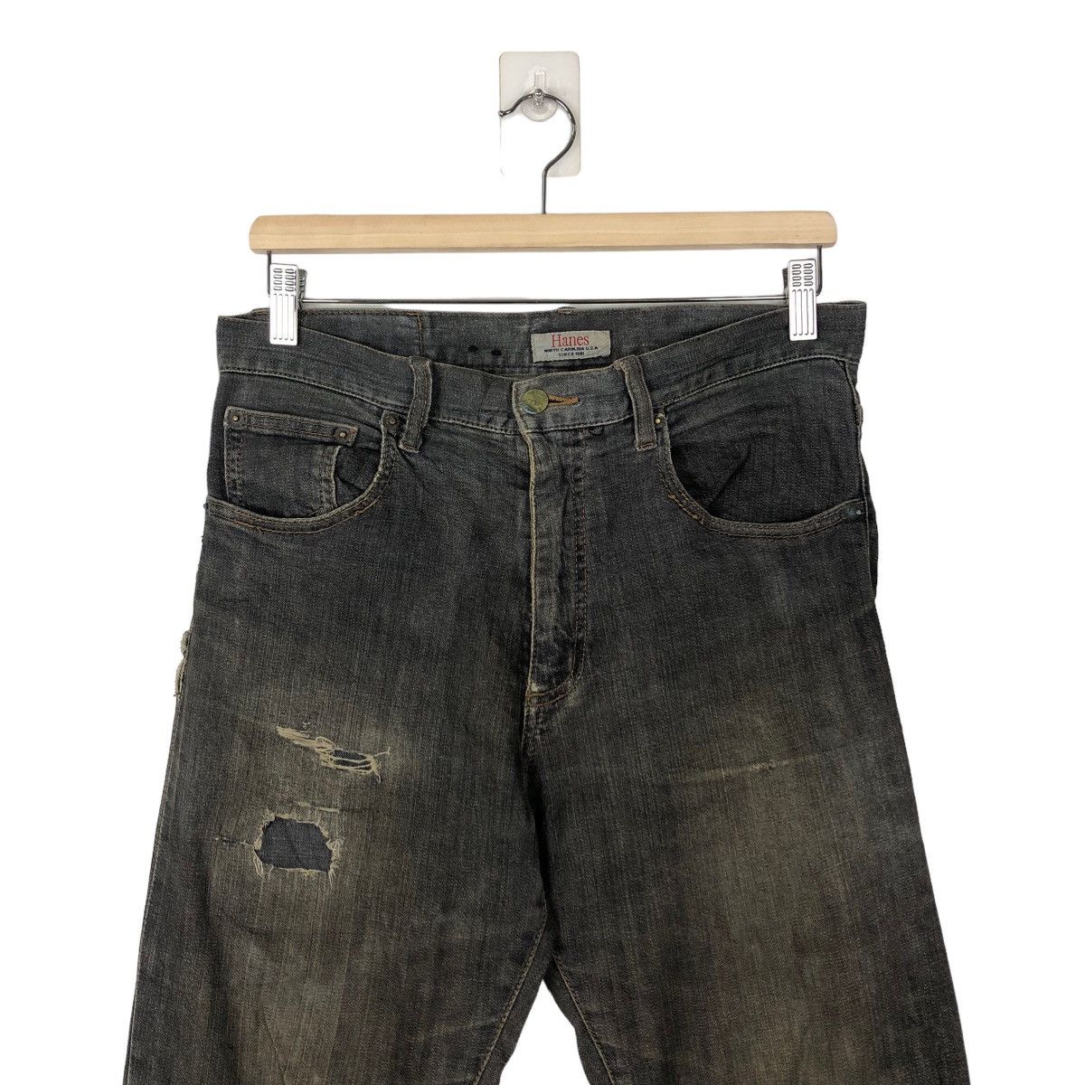 Japanese Brand VINTAGE PUNK JEANS DISTRESSE DESIGN HANES INSPIRE UNDERCOVER Size US 30 / EU 46 - 2 Thumbnail