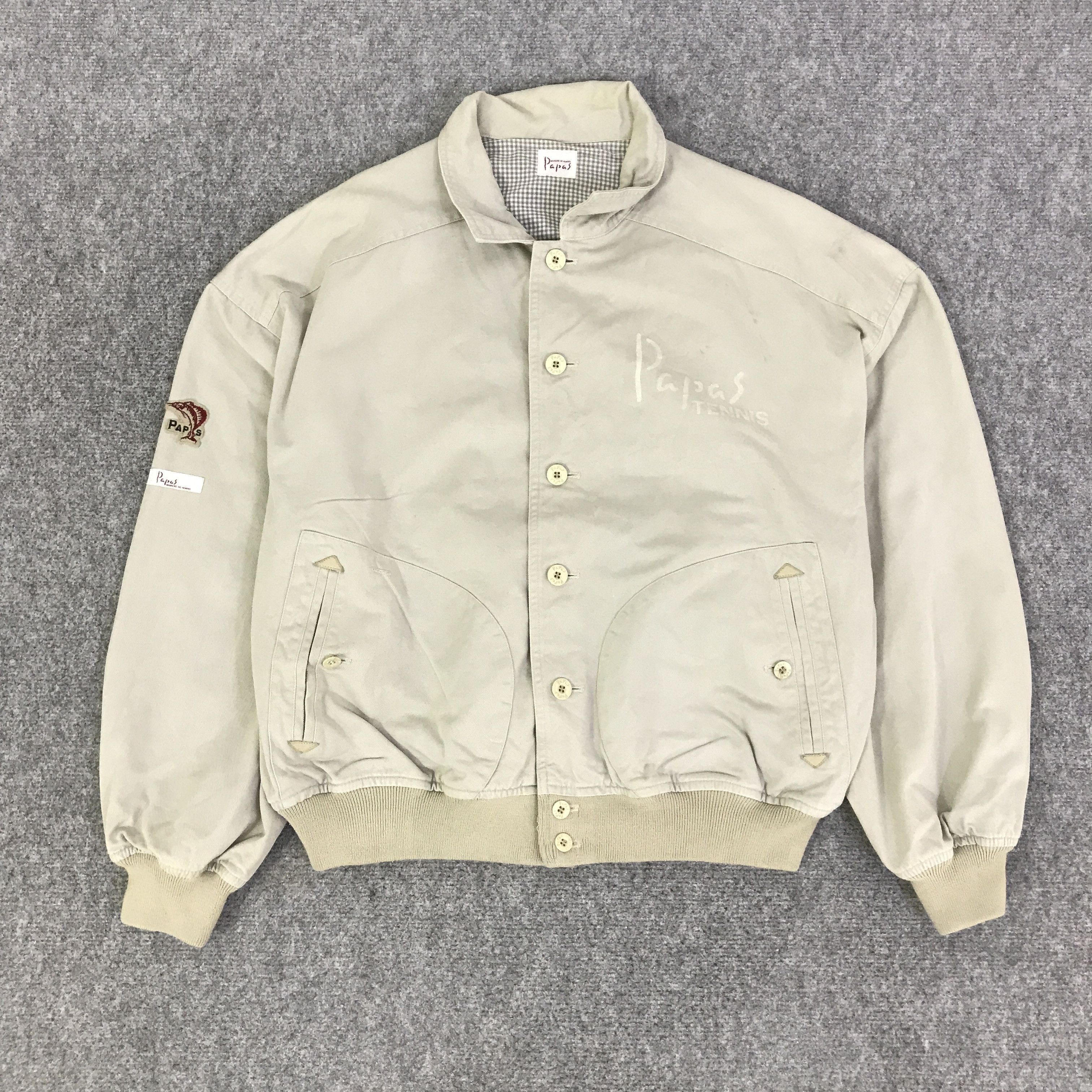 Japanese Brand PAPAS TENNIS BUTTON BOMBER JACKET K119B9 Size US L / EU 52-54 / 3 - 1 Thumbnail