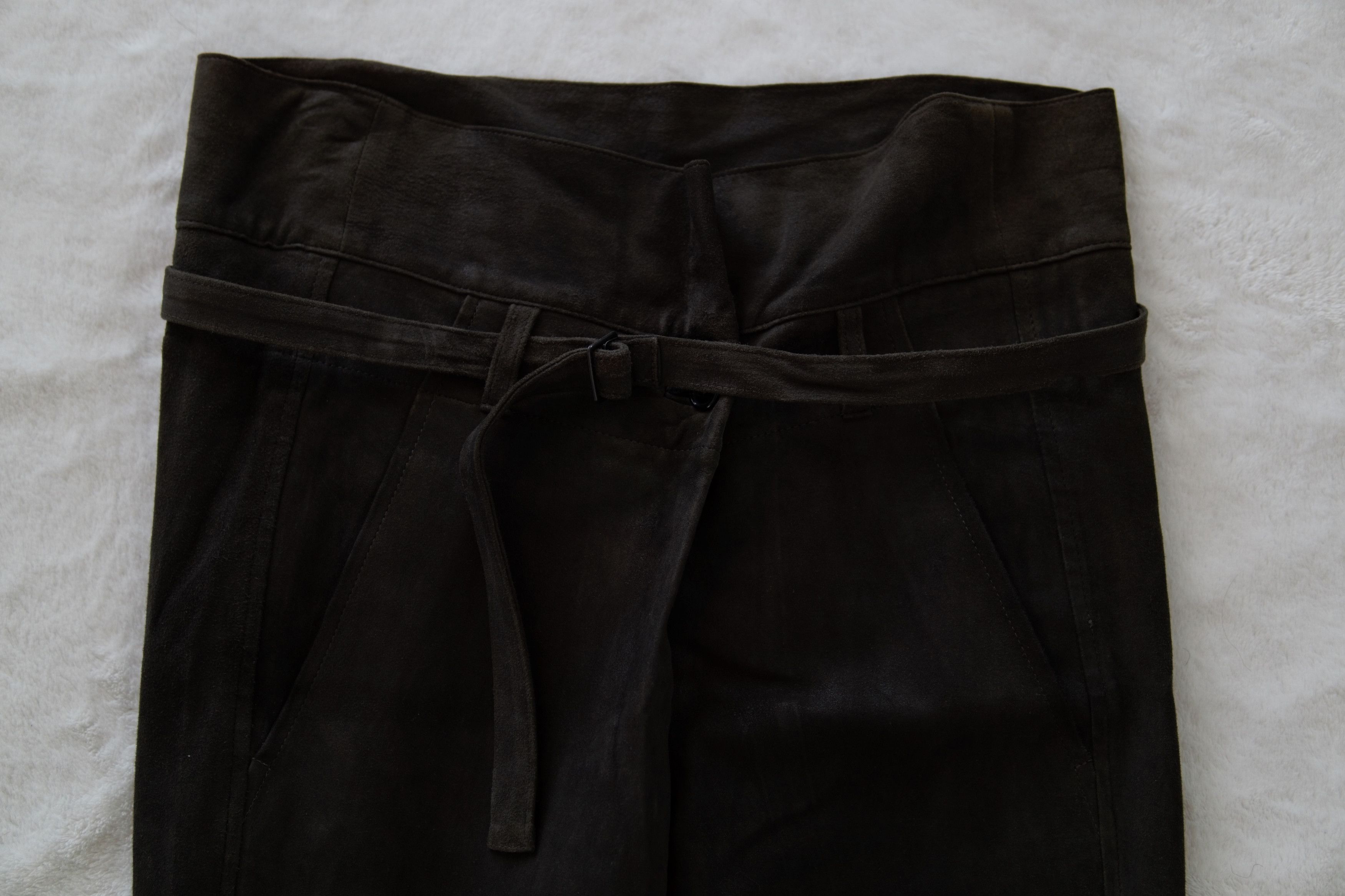 Ann Demeulemeester 00's Leather Paper Bag Pants Size US 32 / EU 48 - 2 Thumbnail