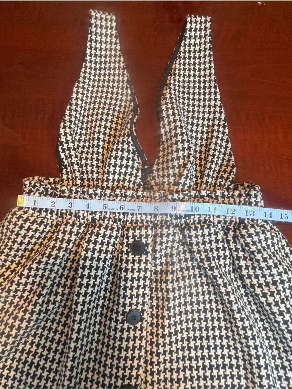 Other Miou Muse Houndstooth Wool blend Tweed Deep V Mini Dress V L Size L / US 10 / IT 46 - 11 Thumbnail