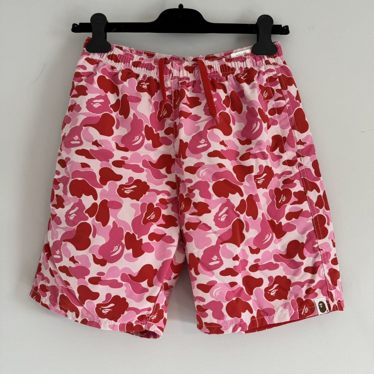 image of Bape Pink Abc Camo Nylon Swim Water Shorts Beach Trunks, Men's (Size 30)