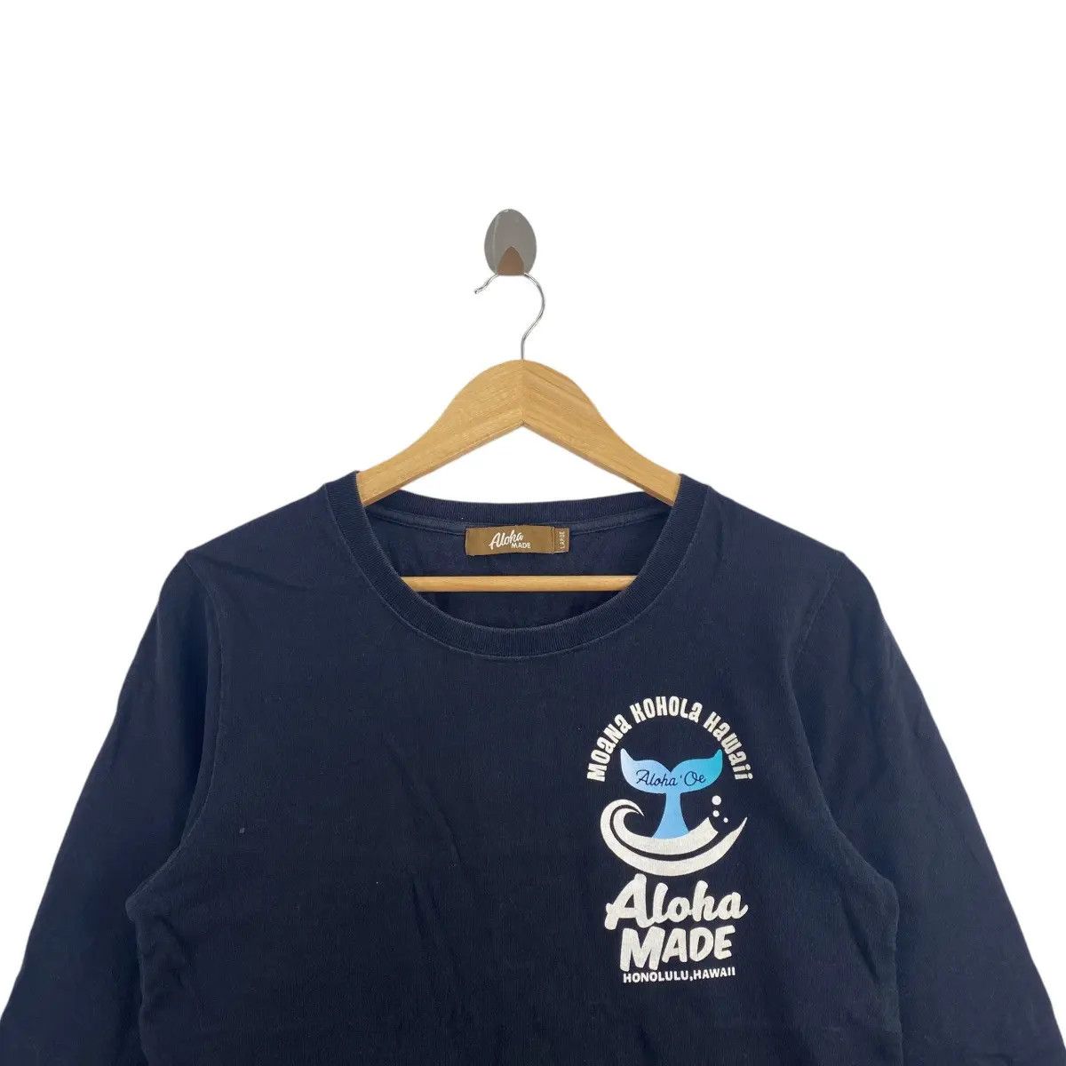 Vintage ALOHA MADE HAWAII Whale Moana Kohola Tee Shirt Top Long Size L / US 10 / IT 46 - 2 Thumbnail