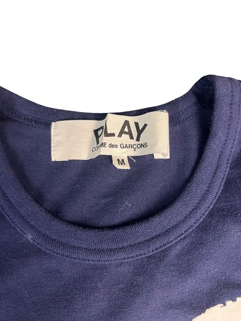 Comme des Garcons COMME des GARÇONS PLAY Big Heart Logo Tee Navy Blue Size M Size US M / EU 48-50 / 2 - 2 Thumbnail
