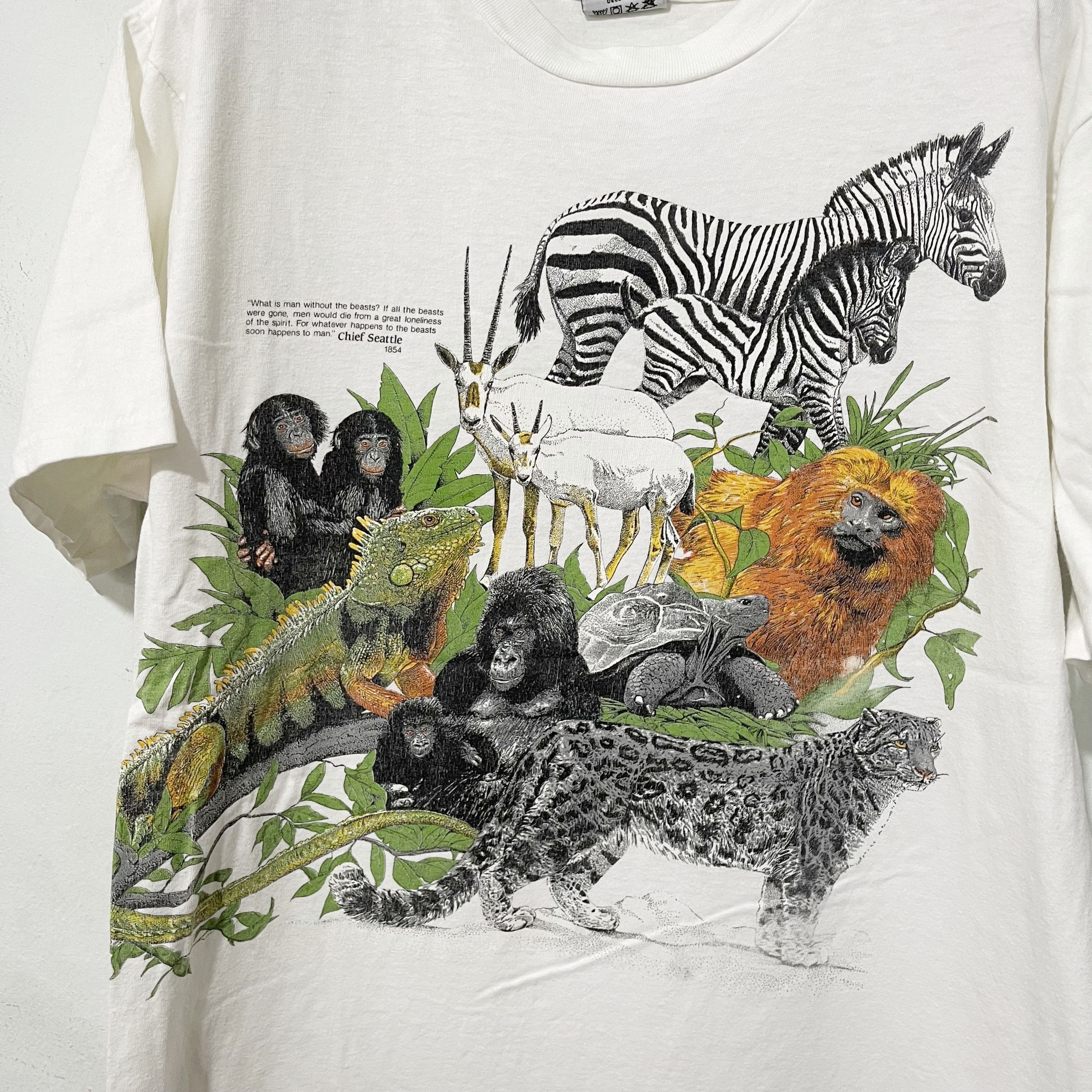 Vintage 80s Animal Print Graphic Shirt