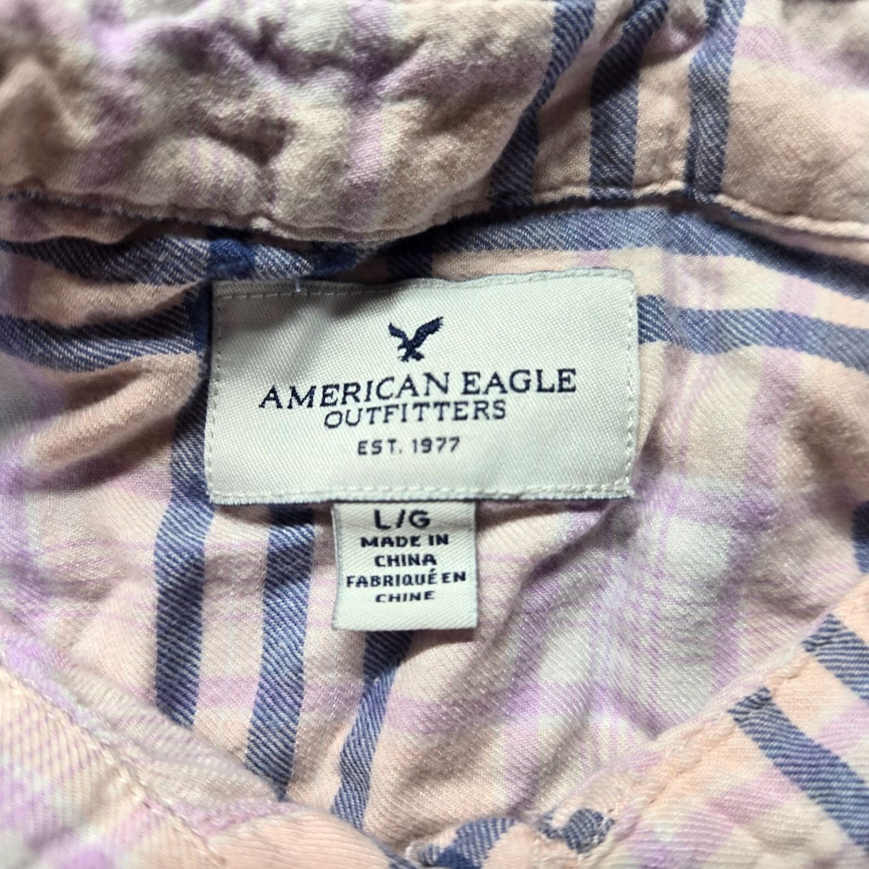 American Eagle Outfitters American Eagle Outfitters Shirt Women Large Pink Plaid Button-Up Long Sleeve Collared Casual Fall Winter Spring Women’s L Size L / US 10 / IT 46 - 3 Thumbnail