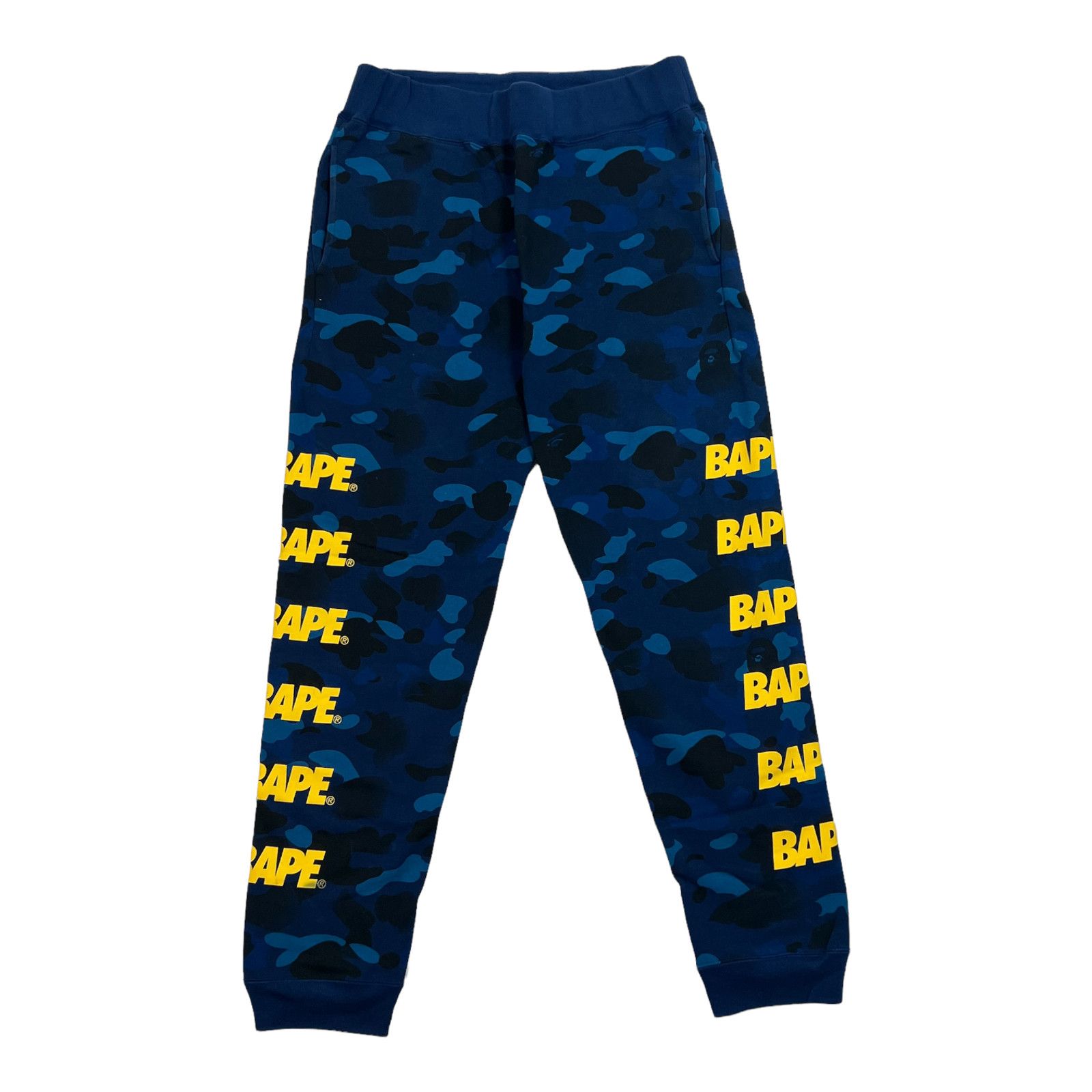 image of Bape Camo Logo Sweatpants Blue, Men's (Size 36)