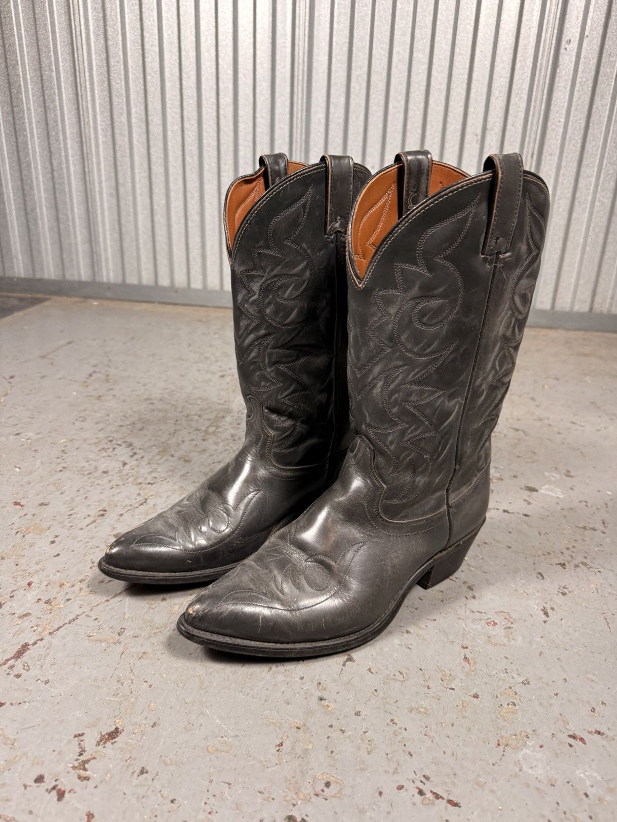 Acme Clothing 70s Vintage Acme Satin Black Made In Usa Cowboy Boots Size US 8.5 / EU 41-42 - 1 Thumbnail