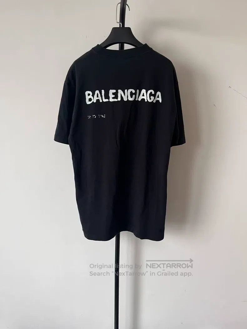 Balenciaga Logo Printed Plain Knit Short Sleeve Raglan Sle