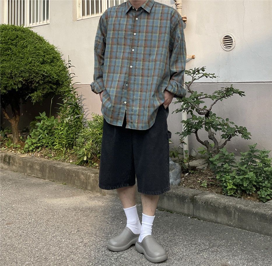 Beams Plus 2S1 Studio Loosefit Summer Check Plaid Pocket Shirt Size US M / EU 48-50 / 2 - 10 Thumbnail