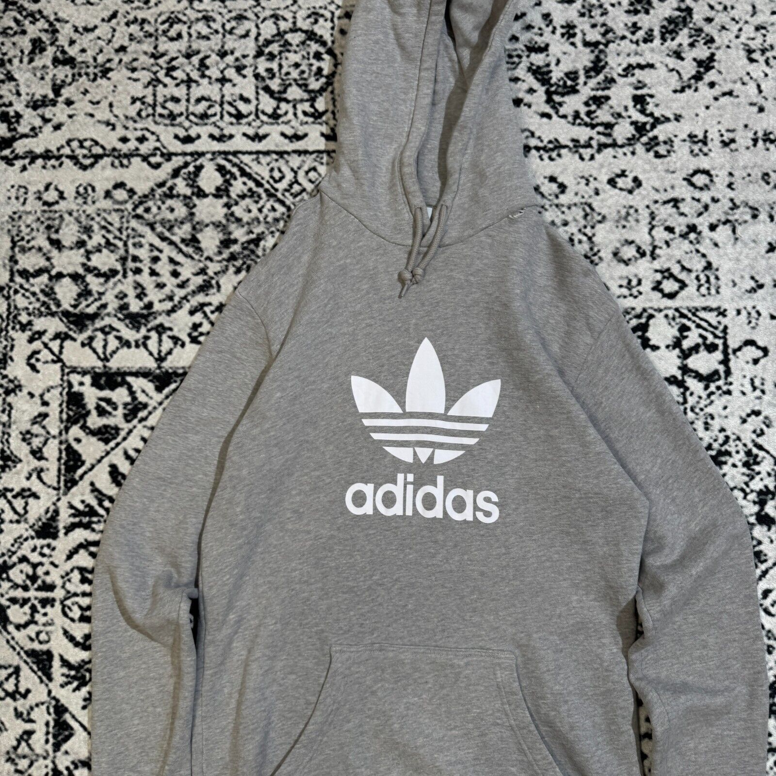 Adidas × Vintage Vintage Adidas Unisex Gray Cotton Hoodie Size S Regular Fit Size US S / EU 44-46 / 1 - 6 Thumbnail