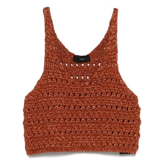 Alanui ALANUI Women Tops LWHT004R25KN I001 7500 BROWN Size M / US 6-8 / IT 42-44 - 1 Thumbnail