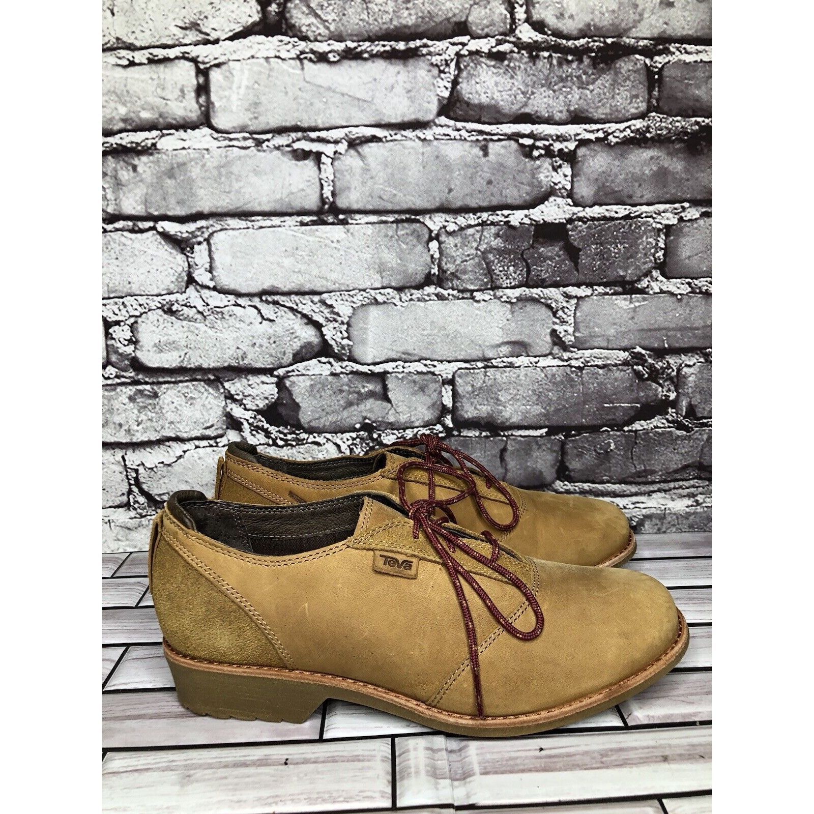 Teva Teva De La Vina Dos Bison Brown Leather Lace Up Oxford Shoes Size US 9.5 / IT 39.5 - 17 Thumbnail