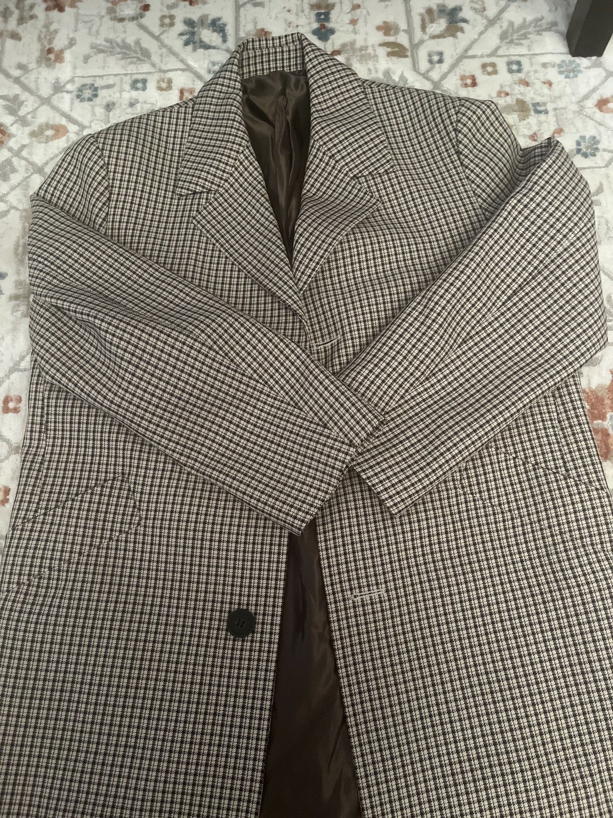 Solid Homme Beige check coat Size US S / EU 44-46 / 1 - 1 Thumbnail