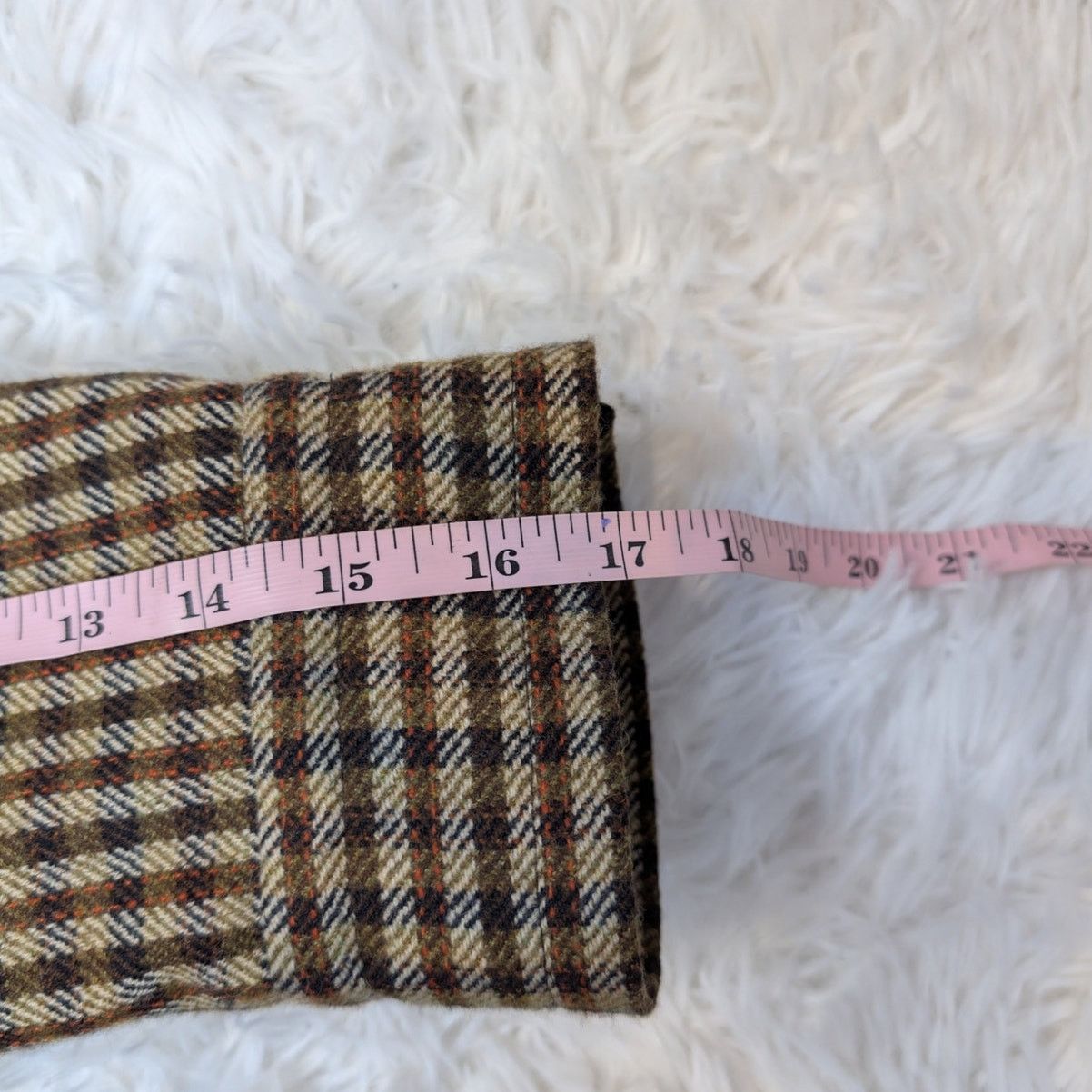 Other Vintage Talbots Wool Plaid Jacket Blazer Petite 4P Brown 90s Size S / US 4 / IT 40 - 9 Thumbnail