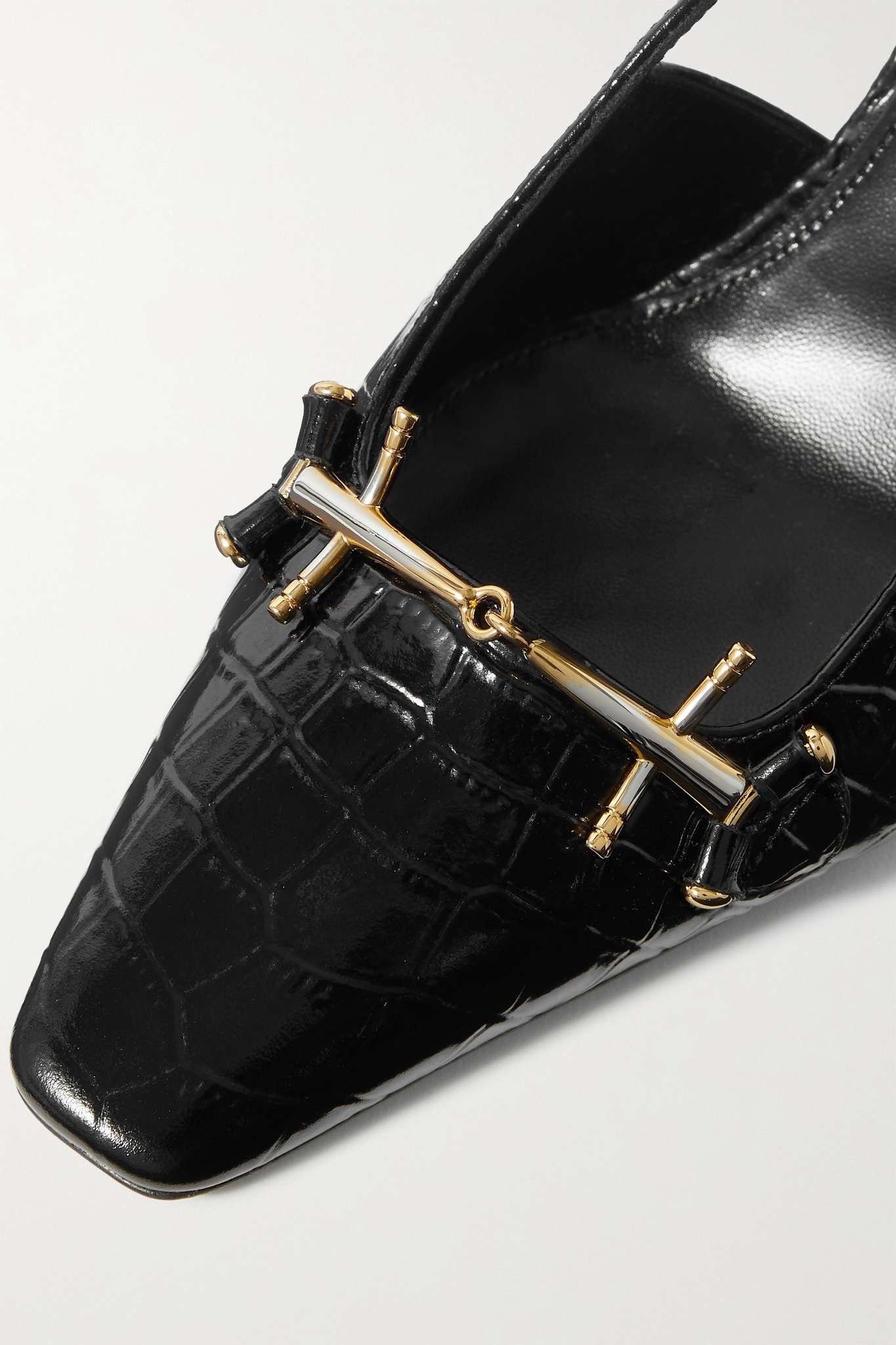 Saint Laurent Paris o1s1wg110625 709169 Blade Slingback Pumps in Crocodile Size US 7 / IT 37 - 4 Thumbnail