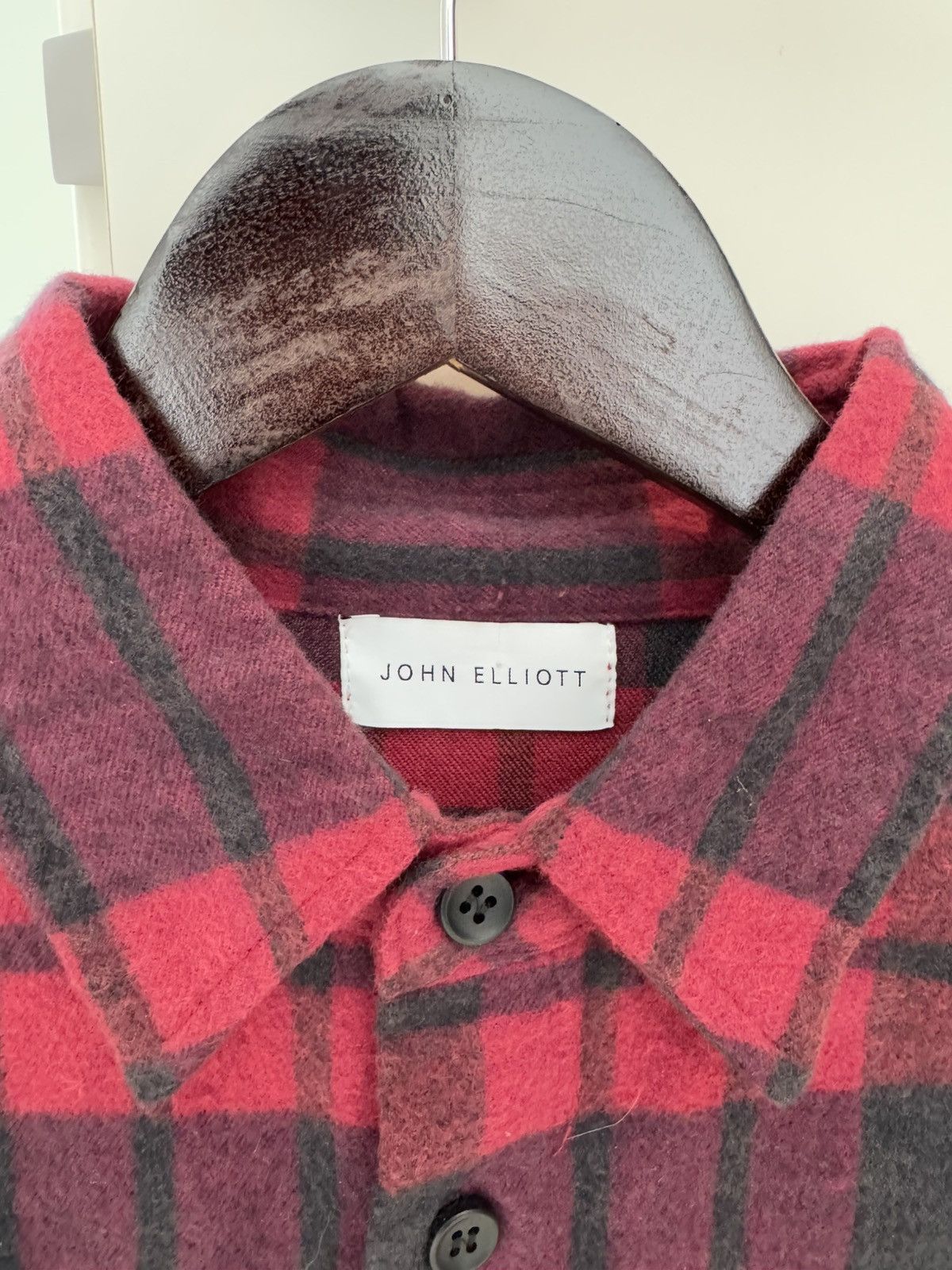 John Elliott Brushed Flannel Button Up Shirt Red 1 Small Plaid Size US S / EU 44-46 / 1 - 4 Thumbnail