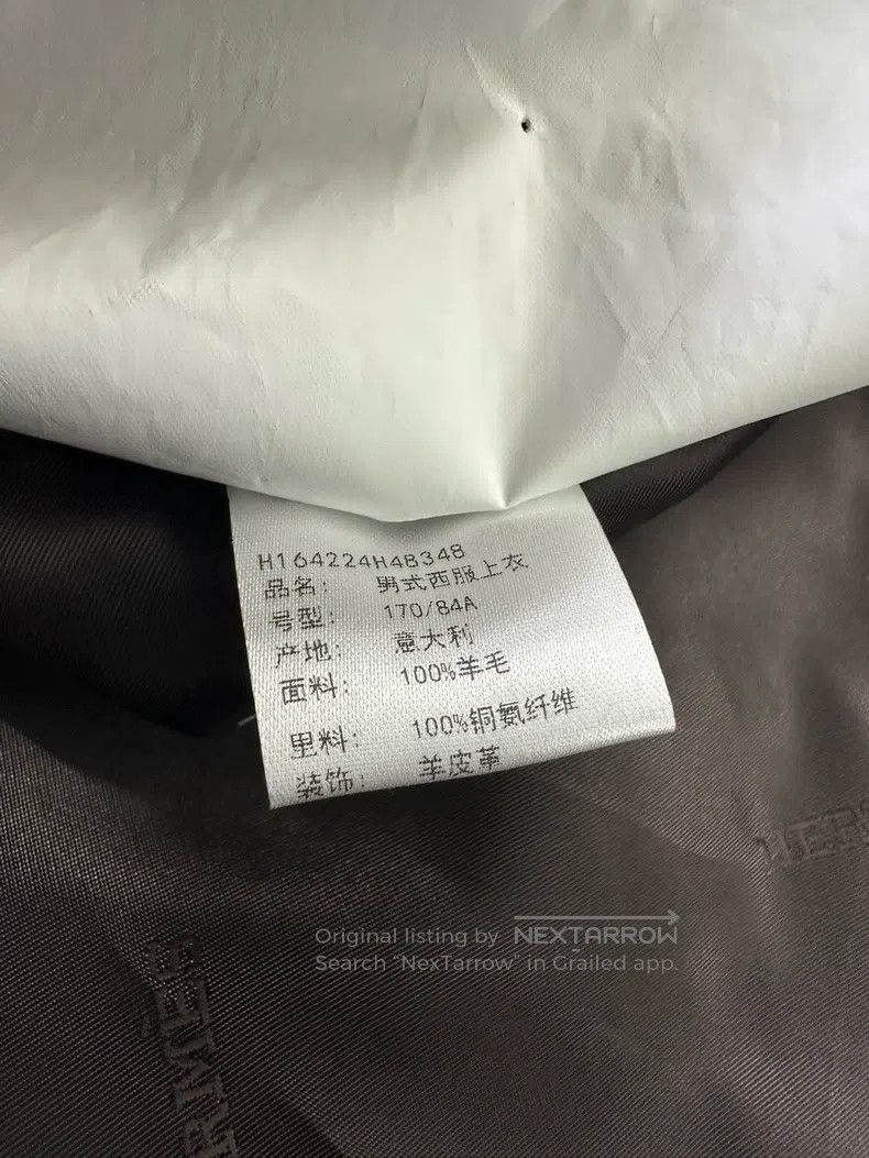 Hermes Hermes Dark Grey Pure Wool Suit Jacket - 100% Wool Size 48R - 6 Thumbnail