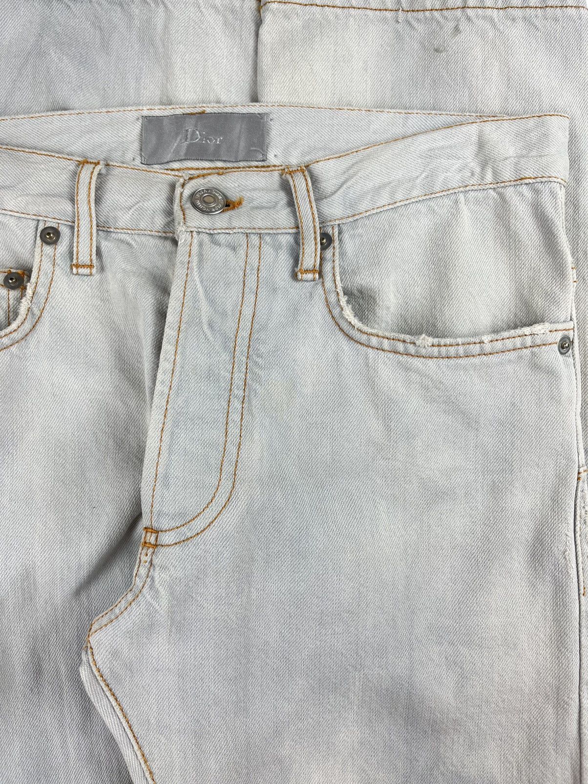 Dior SS08 Dior Homme Unaltered Bleached Marble Denim Jeans Size US 28 / EU 44 - 3 Thumbnail