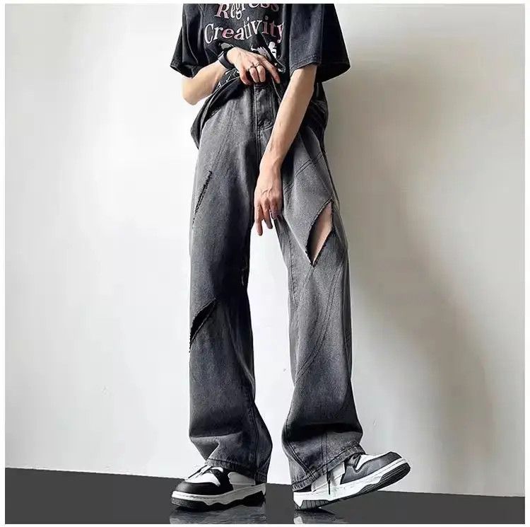 Japanese Brand Retro washed casual distressed jeans Size US 32 / EU 48 - 1 Thumbnail