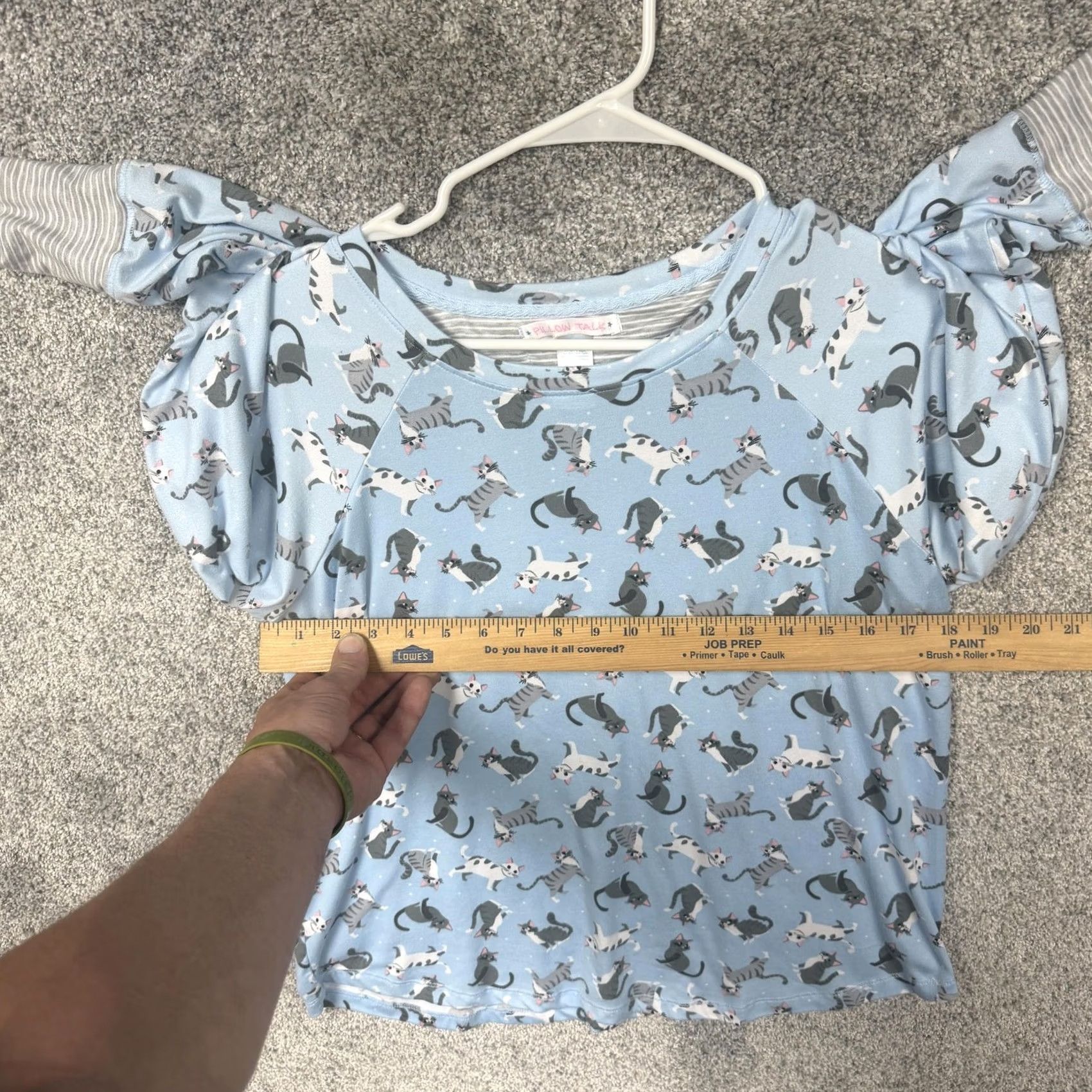 Vintage Pillow Talk Womens M Blue Pajama Set Cat Print Kawaii Cozy Loungewear Sleepwear Size ONE SIZE - 5 Thumbnail