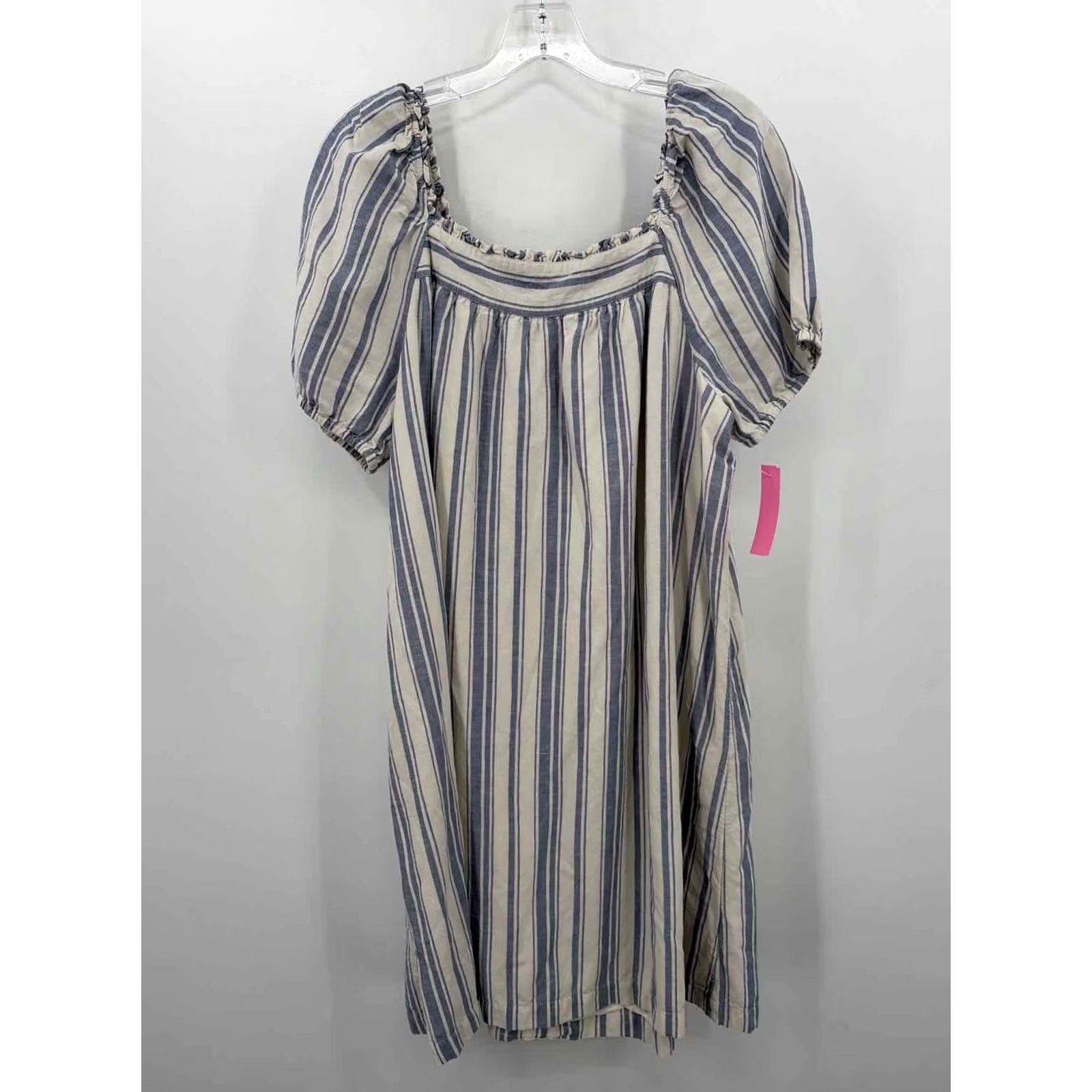 Loft Pre-Owned Loft Blue Size Large Stripe Short Sleeve Dress Size 36" / US 14 / IT 50 - 2 Thumbnail