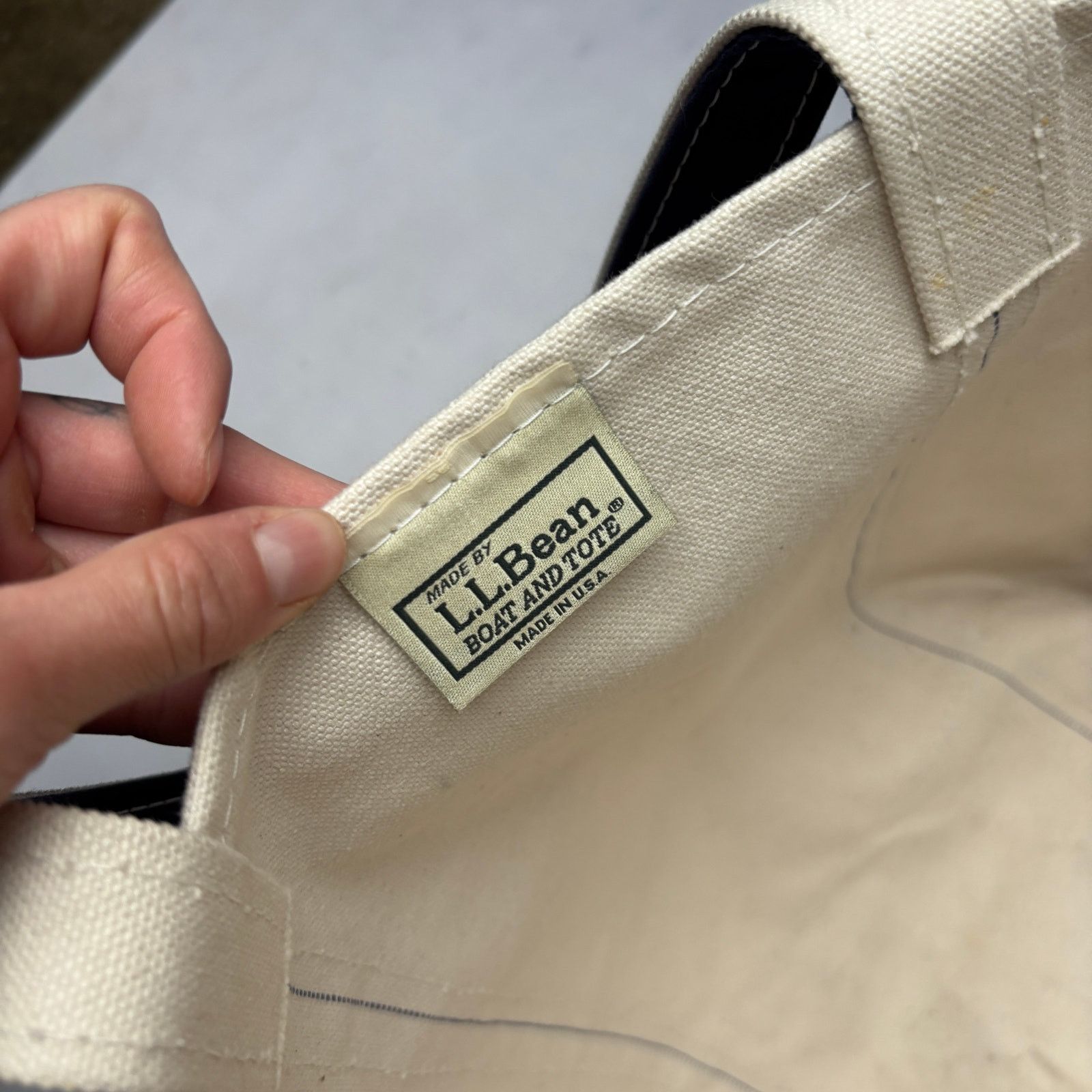 L.L. Bean Vintage 90s LL Bean Boat and Tote Canvas Bag Beach Grocery Size ONE SIZE - 8 Thumbnail