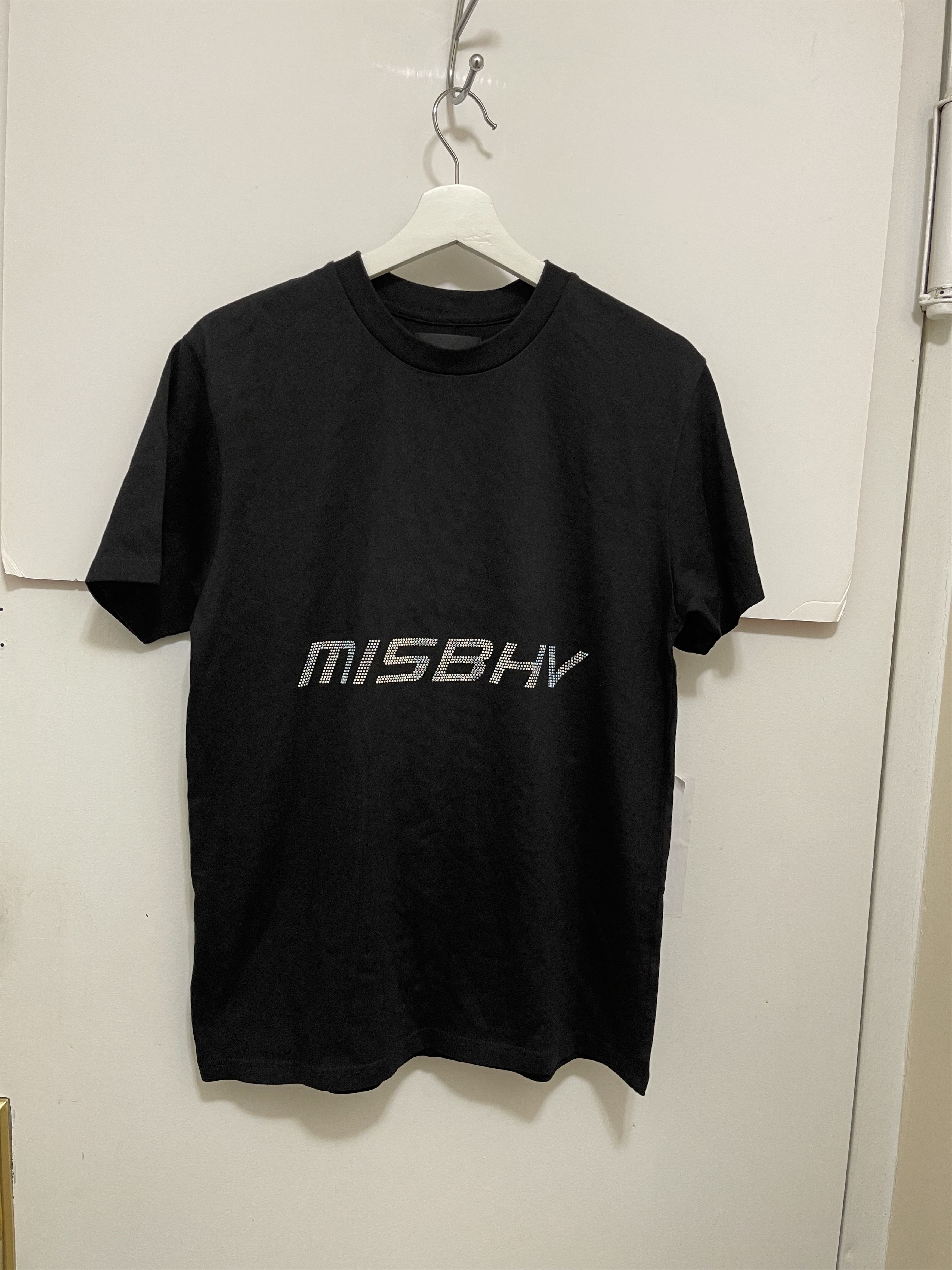Misbhv MISBHV BLACK TEE BLING RHINESTONES SPELLOUT LOGO PRINT RARE Size US S / EU 44-46 / 1 - 3 Thumbnail