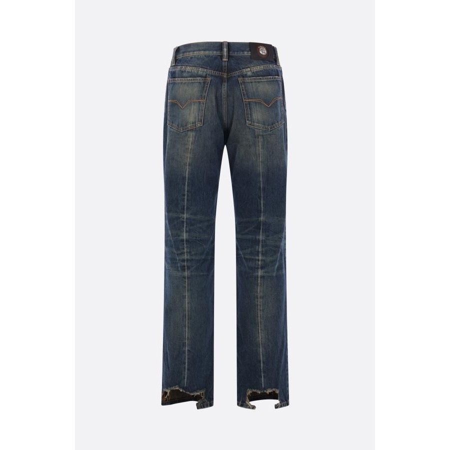 Versace VERSACE Blue Distressed Straight Leg Denim Jeans New & Authe Size US 32 / EU 48 - 2 Thumbnail