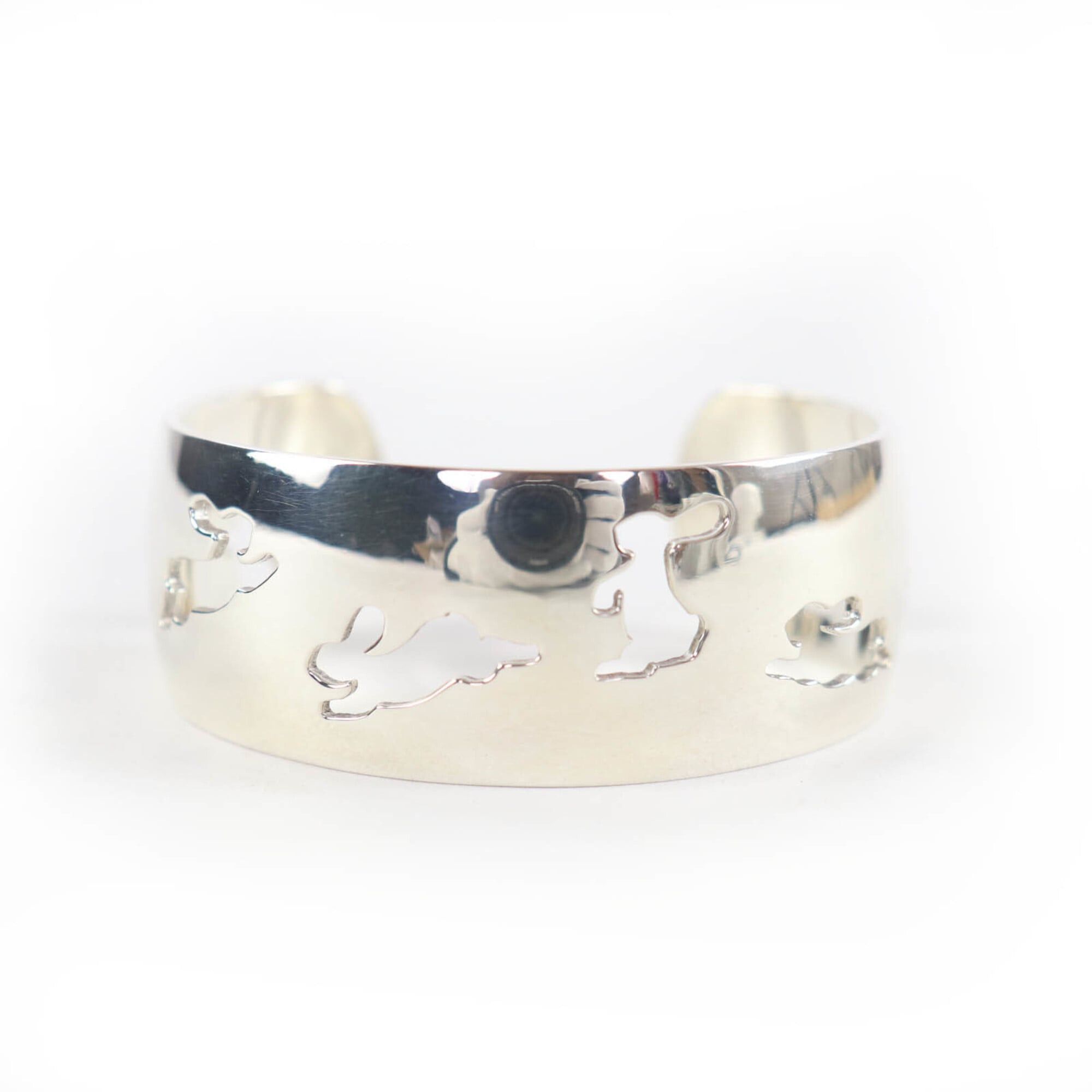 Hermes HERMES 925 Rabbit Motif Bracelet Bangle, Silver, Made in France, Weight 54.77g, Women's Size ONE SIZE - 1 Thumbnail