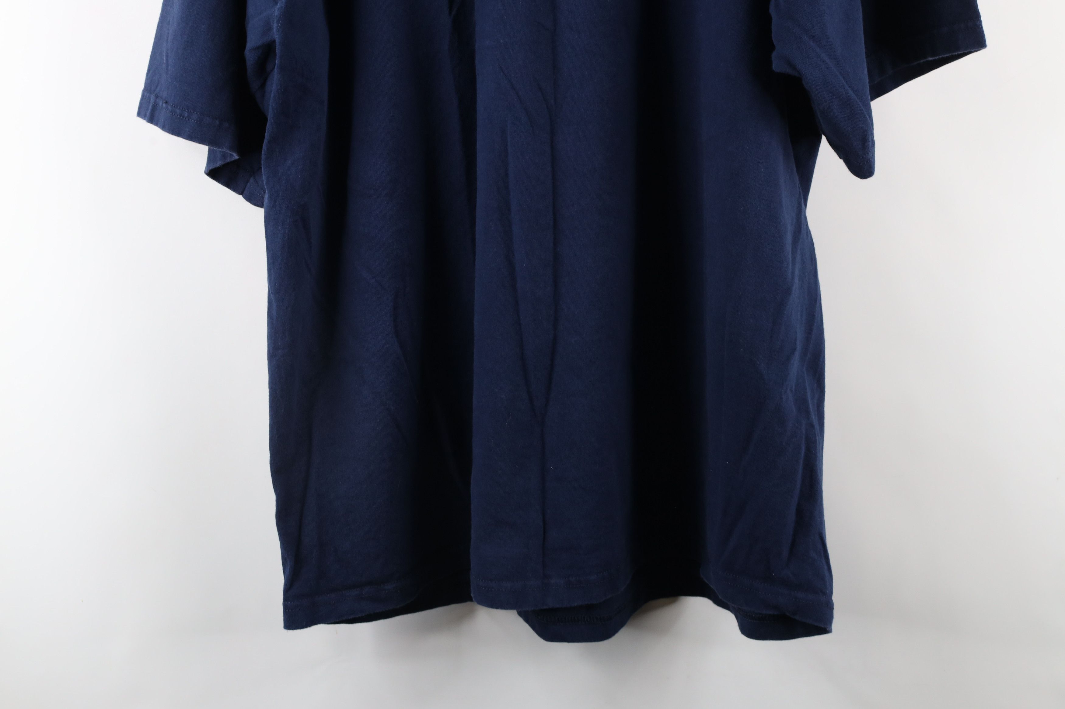 Vintage Vintage 90s Streetwear Heavyweight Cotton T-Shirt Navy Blue Size US XL / EU 56 / 4 - 10 Thumbnail