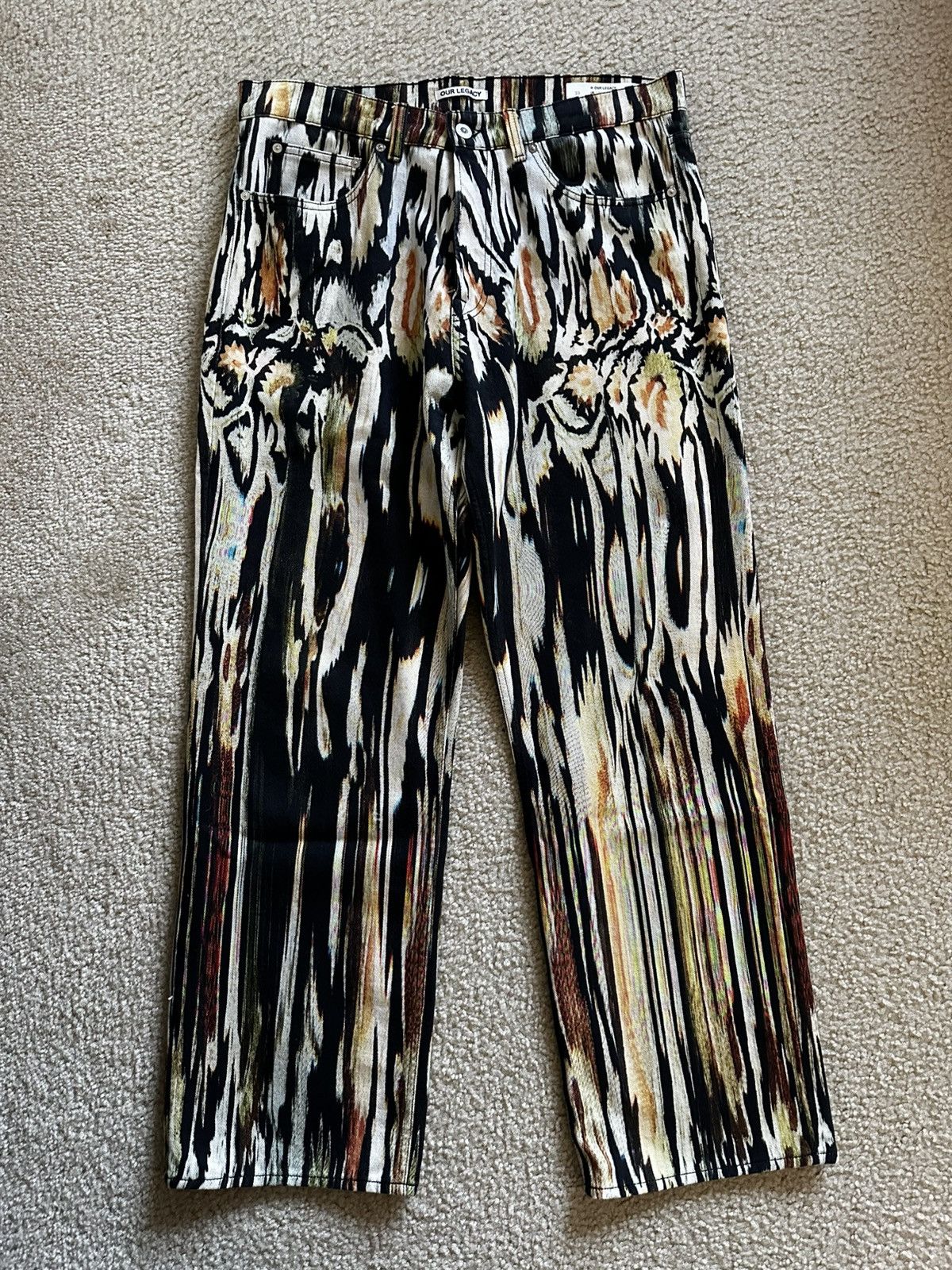 Our Legacy OUR LEGACY THIRD CUT DIGITAL CHALK FLOWER PRINT JEANS 