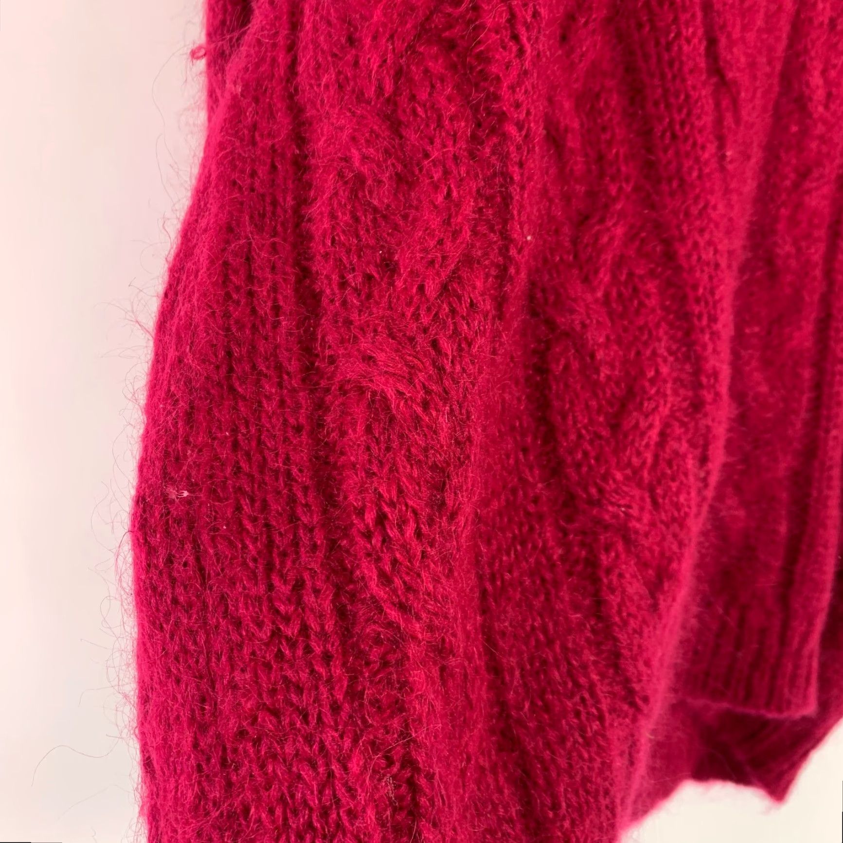 Vintage VINTAGE Northern Isles Sweater Shirt Womens Large Pink Mohair Blend V-Neck Oversized Pullover Size L / US 10 / IT 46 - 3 Thumbnail