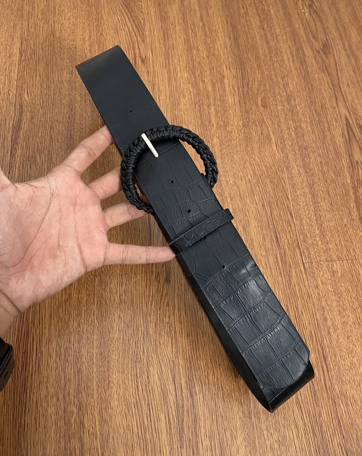 If Six Was Nine × Japanese Brand × Le Grande Bleu (L.G.B.) Snakeskin black leather belt Size ONE SIZE - 3 Thumbnail