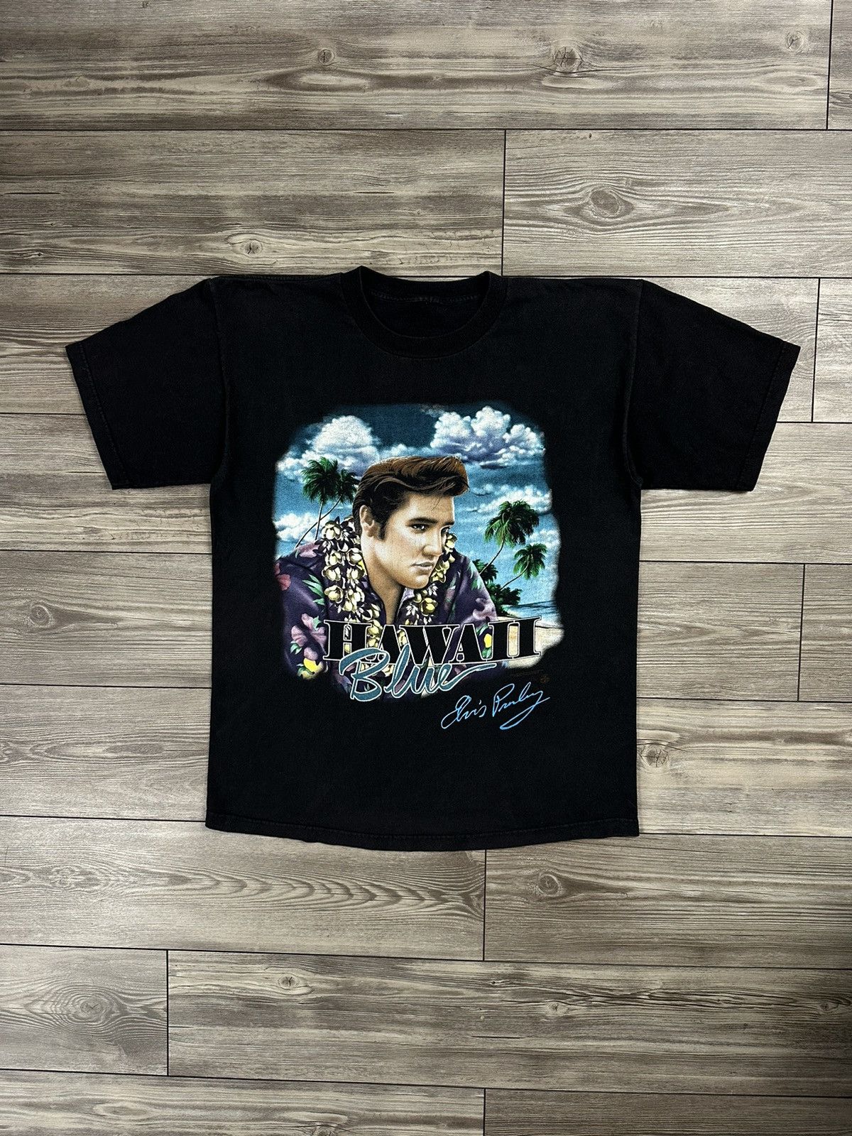 Band Tees × Vintage Vintage 90’s Elvis Presley Hawaii Blue T Shirt Size US XL / EU 56 / 4 - 1 Thumbnail