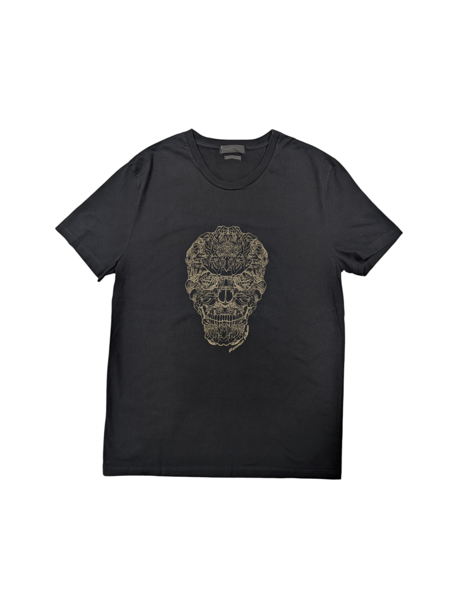 Black Tee With Signature Skull Embroidered Logo