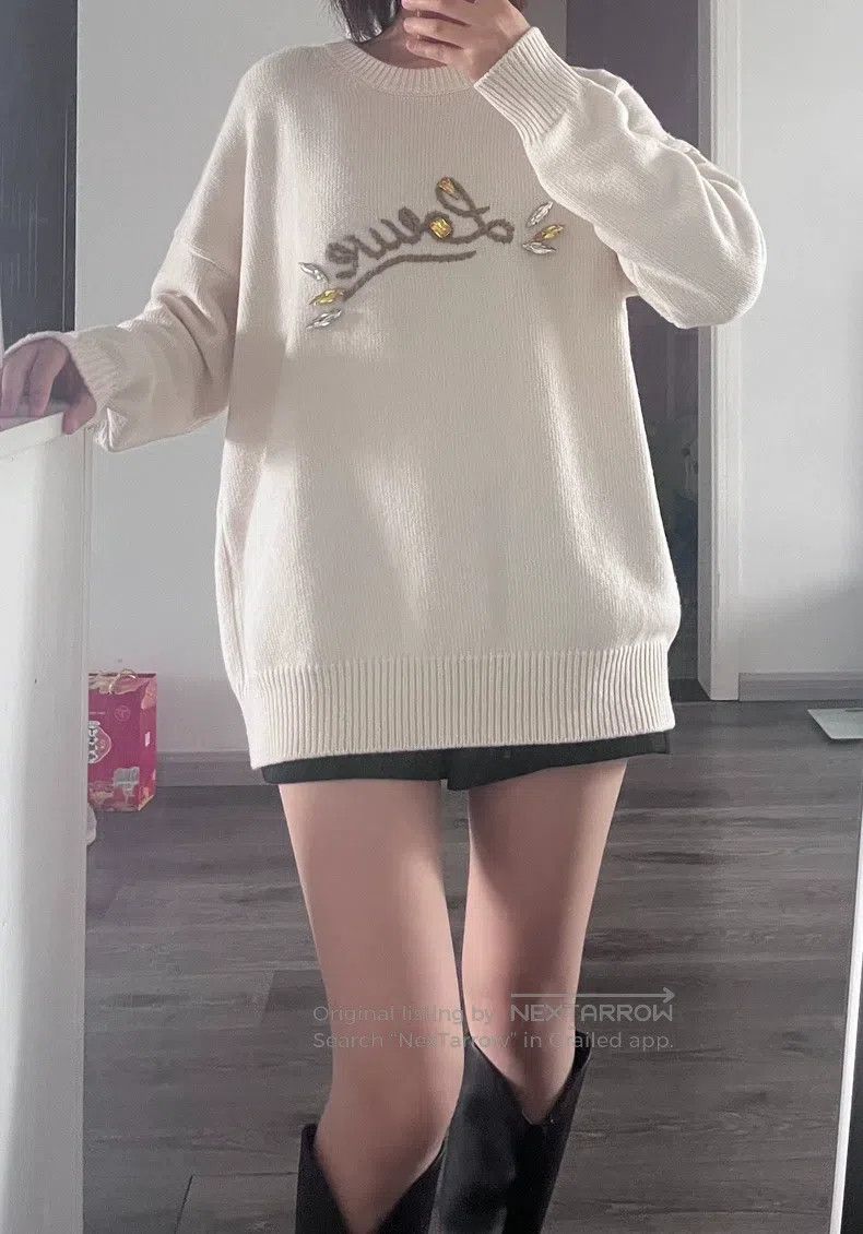 Loewe Loewe Crystal Letter Knit Sweater Size S / US 4 / IT 40 - 3 Thumbnail