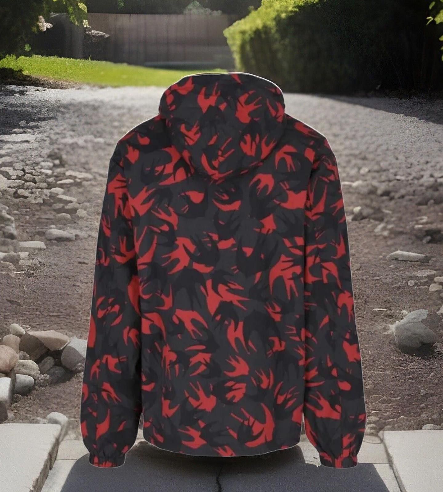 Alexander McQueen Alexander McQueen Red & Black Swallow Parka Jacket Hoodie Size US L / EU 52-54 / 3 - 2 Thumbnail