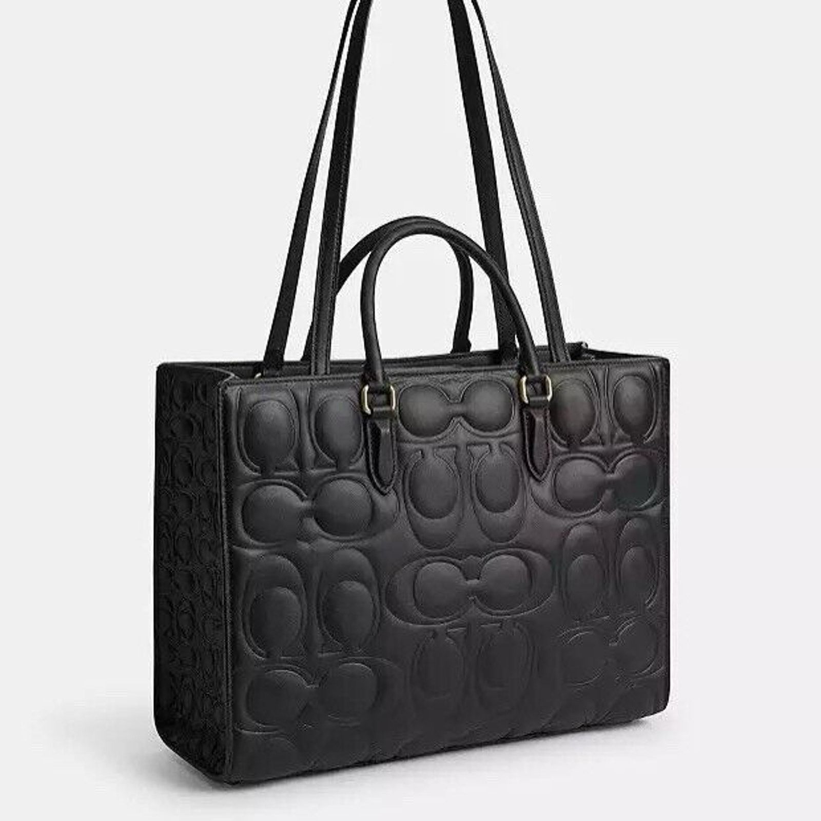 Coach NWT Limited Coach Large Maggie Tote BagLeather CY672 Black Size ONE SIZE - 12 Thumbnail