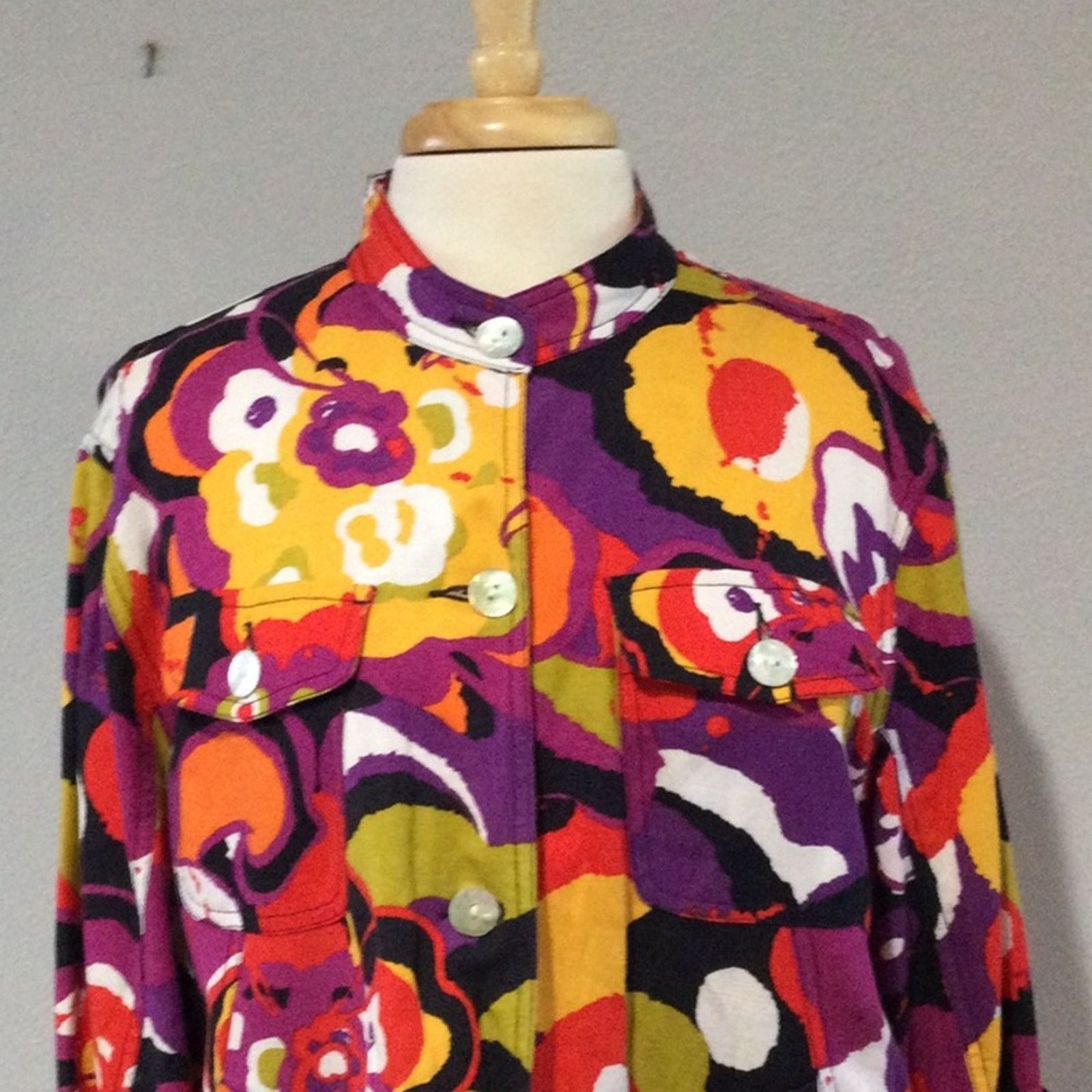 Other Ruby Rd Multicolor Button Front Pockets Linen Blend Shirt 18 Size XXL / US 16-18 / IT 52-54 - 2 Thumbnail