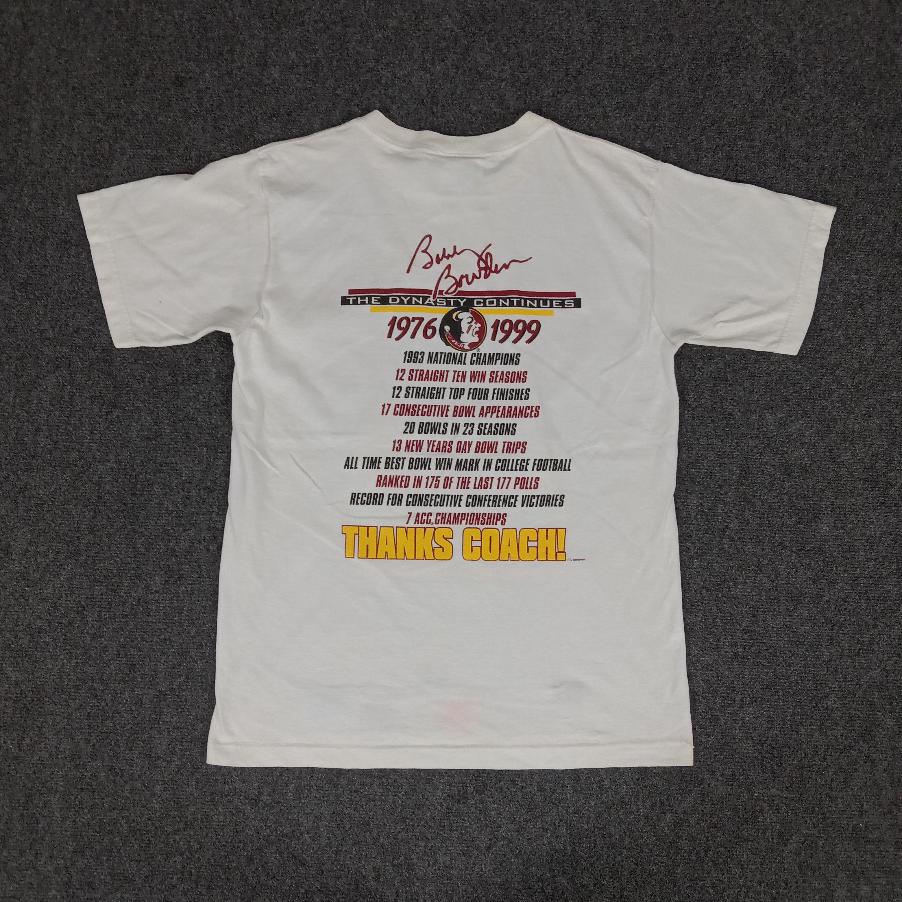 NFL × Vintage Boby Bowben 300 Victories Football Coach Tshirt Size US M / EU 48-50 / 2 - 6 Thumbnail